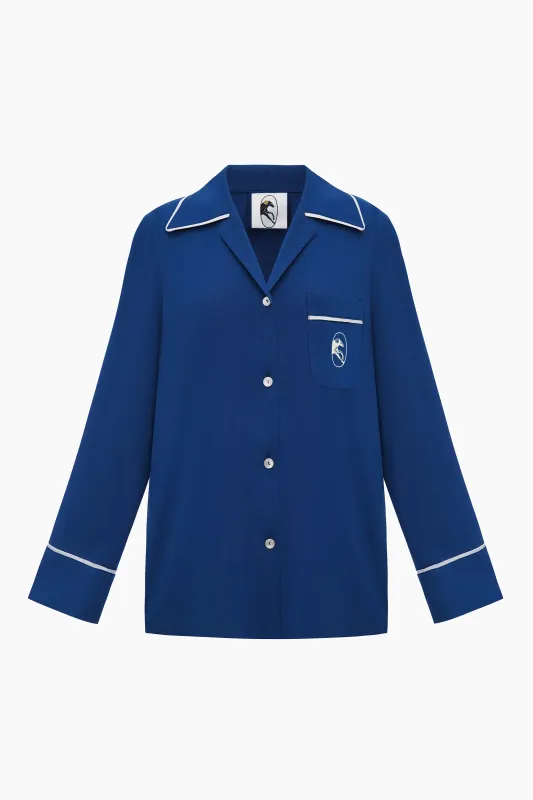 Finnegan Unisex Pajama Shirt in Navy sold by Sleeper