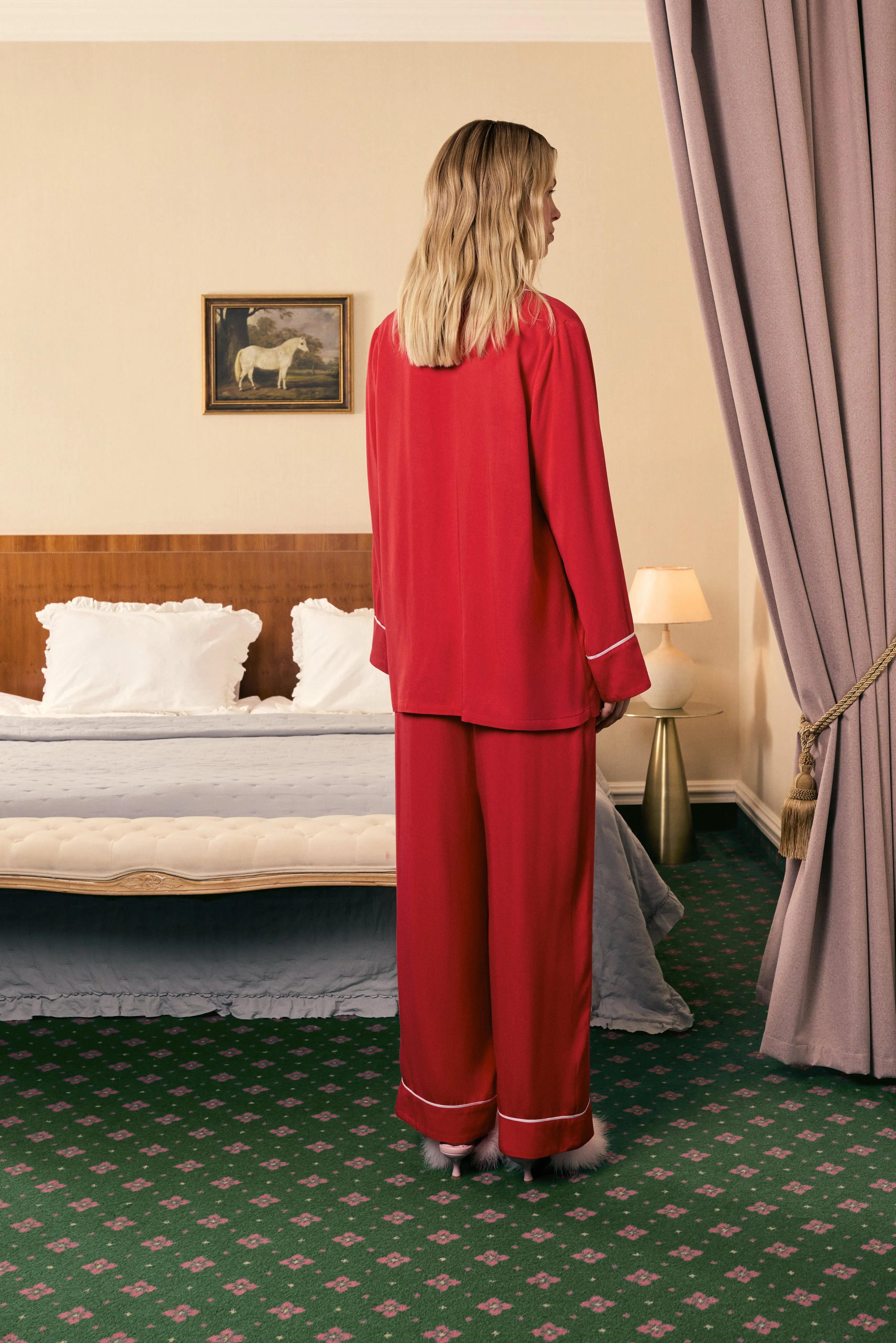 Finnegan Unisex Pajama Shirt in Red sold by Sleeper product image thumbnail 2