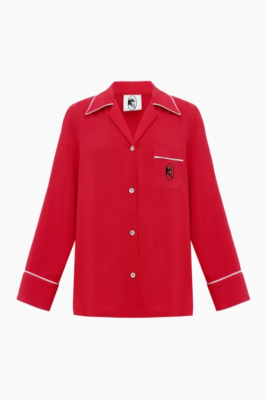 Finnegan Unisex Pajama Shirt in Red made by Sleeper