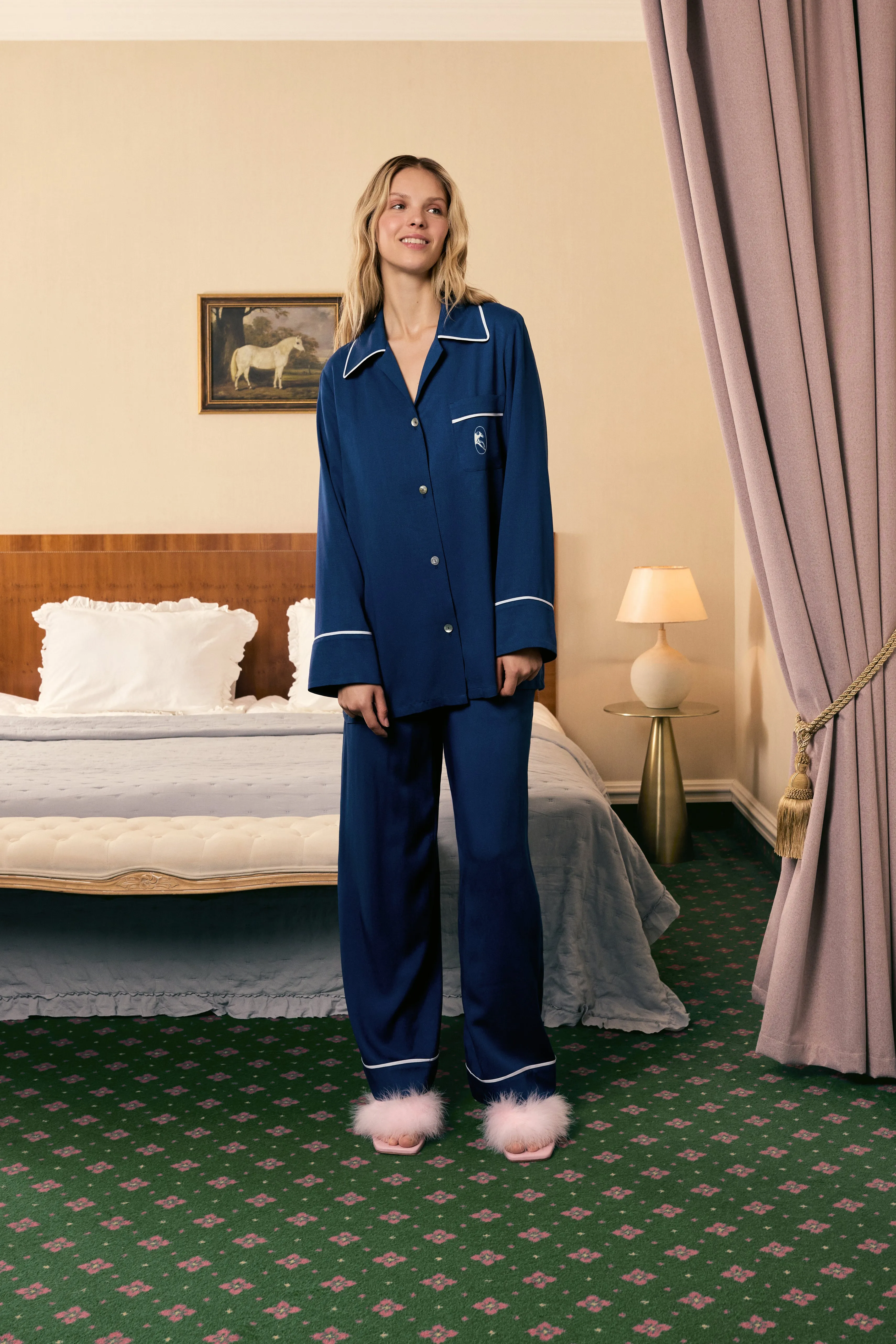 Finnegan Unisex Pajama Pants in Navy sold by Sleeper product image thumbnail 2