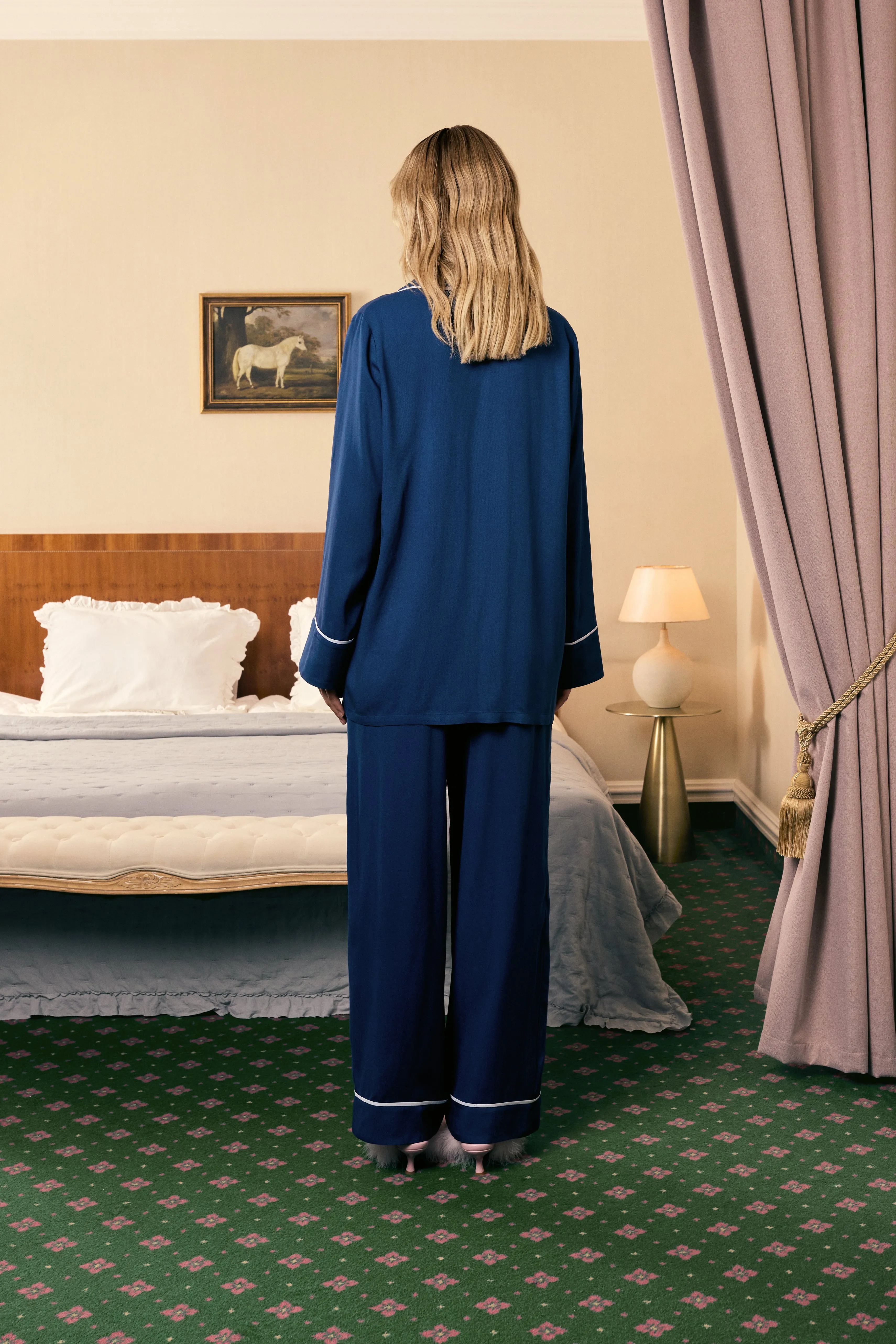 Finnegan Unisex Pajama Pants in Navy sold by Sleeper product image thumbnail 3