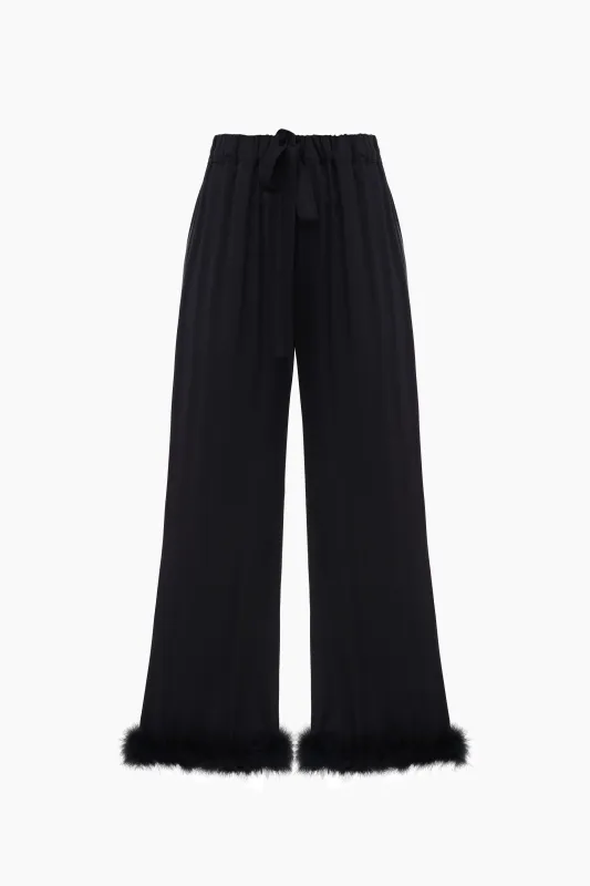 Bisou Bisou Pants with Feathers in Black made by Sleeper