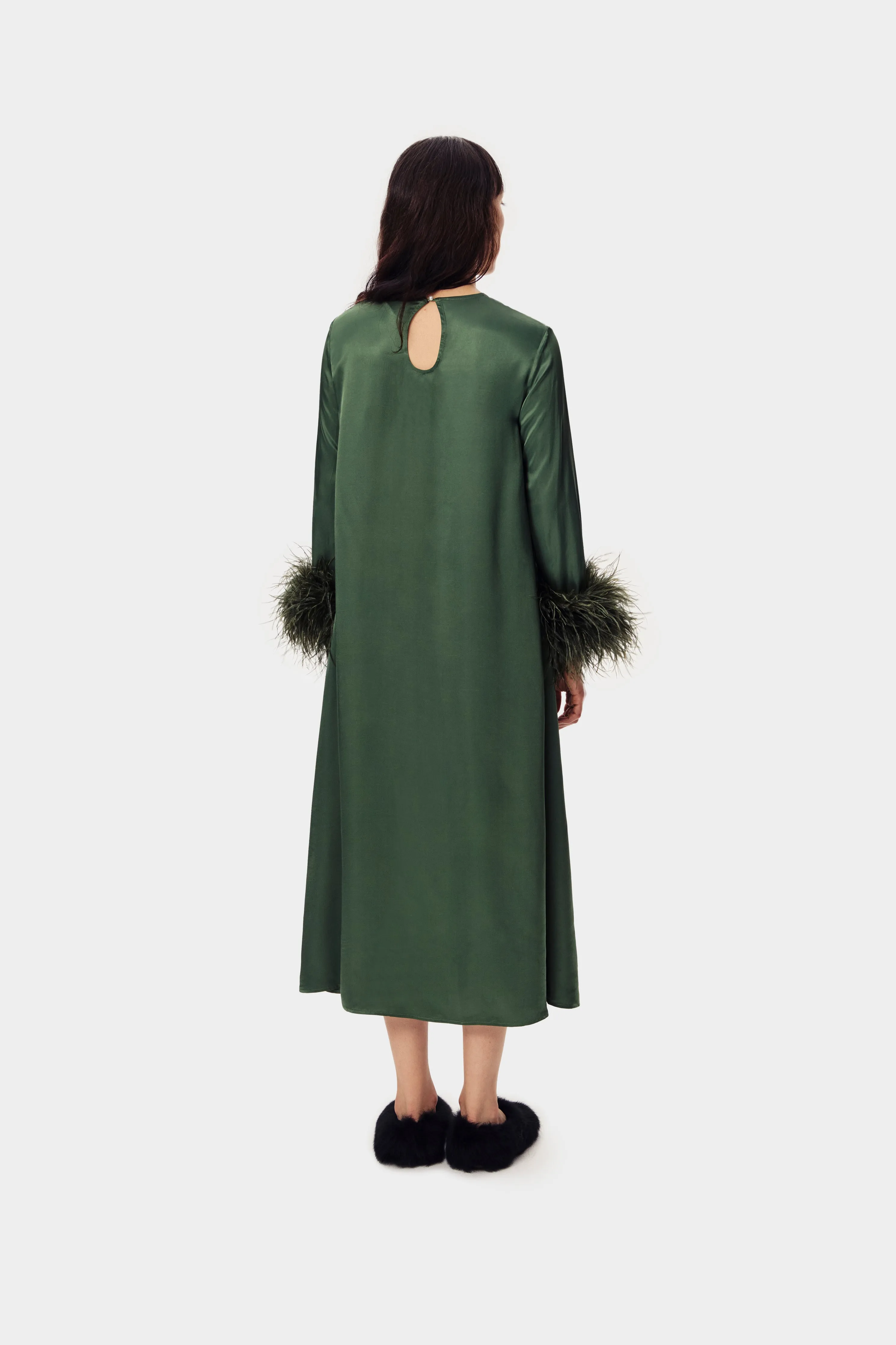 Suzi Maxi Dress with Detachable Feathers in Green sold by Sleeper product image thumbnail 5