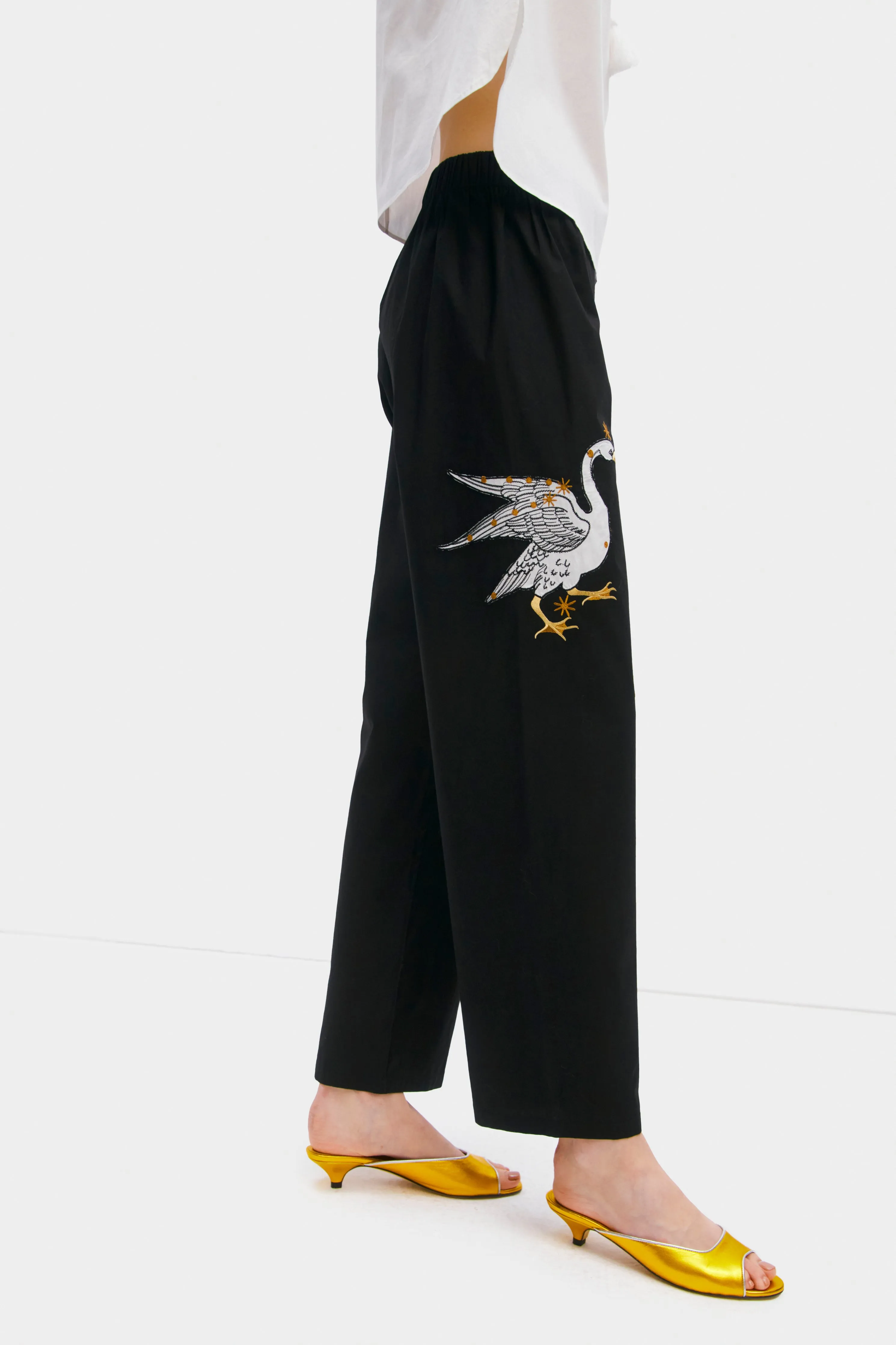 Mystic Appliquéd Cotton Pants in Black sold by Sleeper product image thumbnail 2
