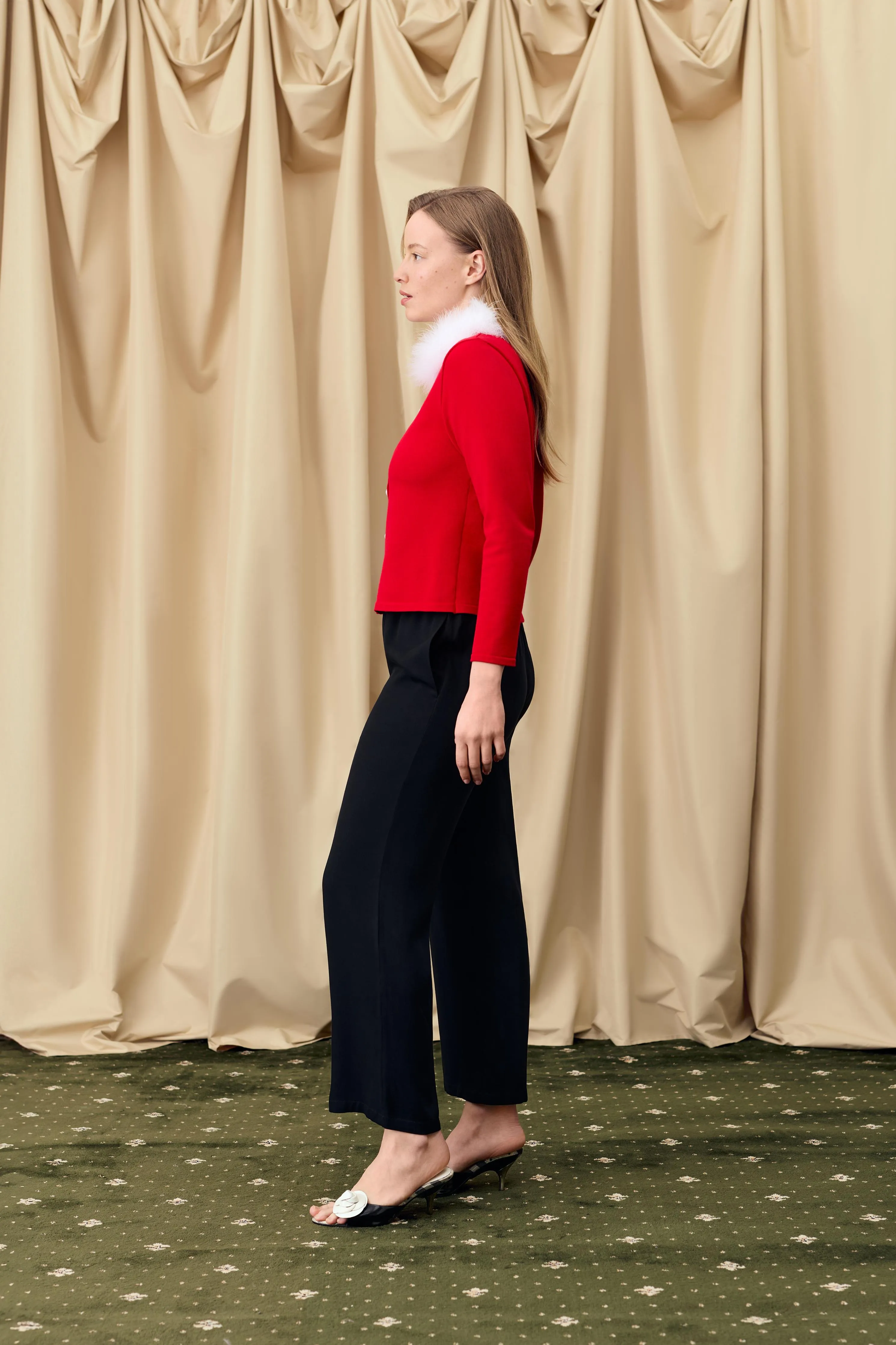 Miss Kitty Cardigan with Detachable Feathers in Red sold by Sleeper product image thumbnail 4