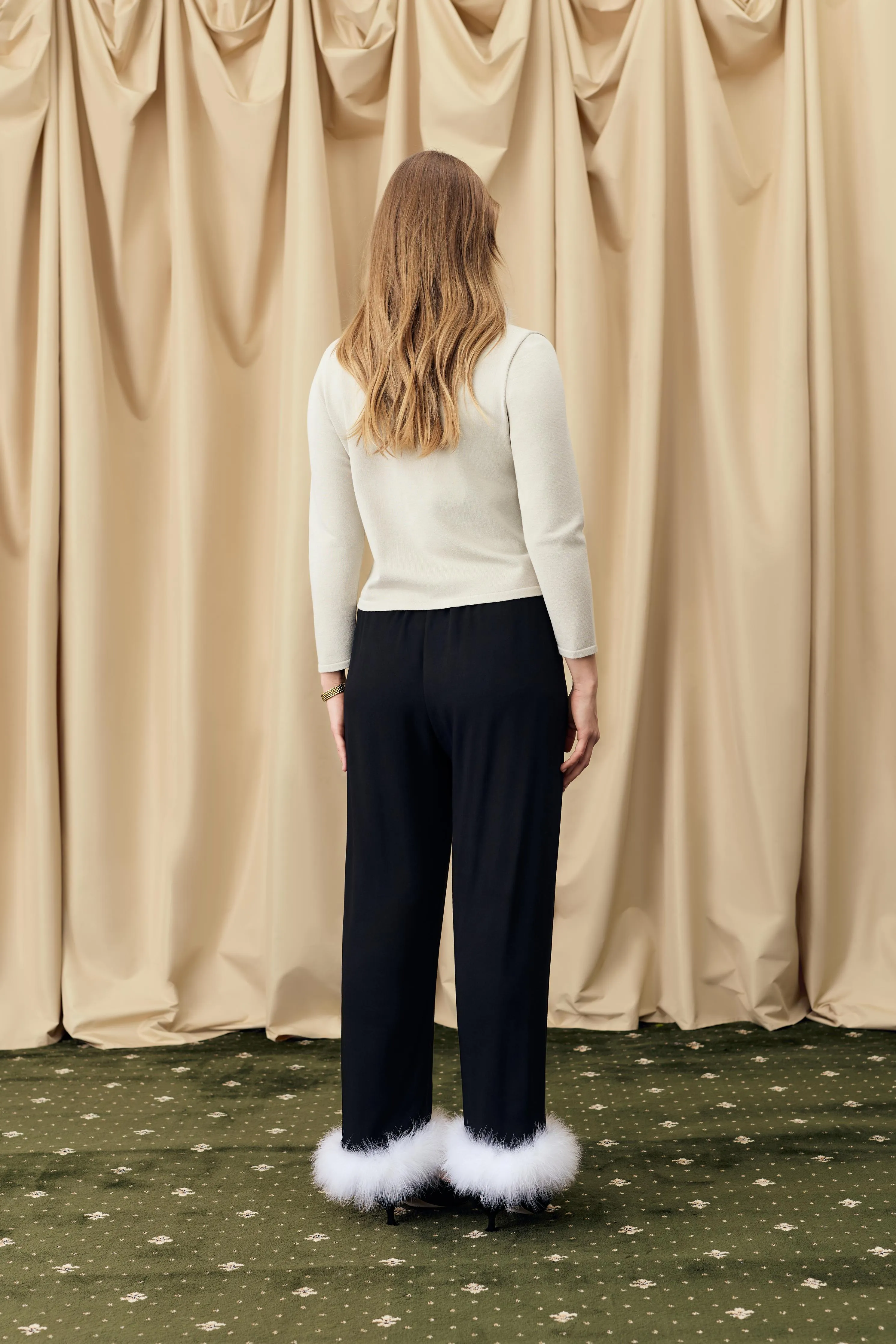 Miss Kitty Cardigan with Detachable Feathers in Beige sold by Sleeper product image thumbnail 3