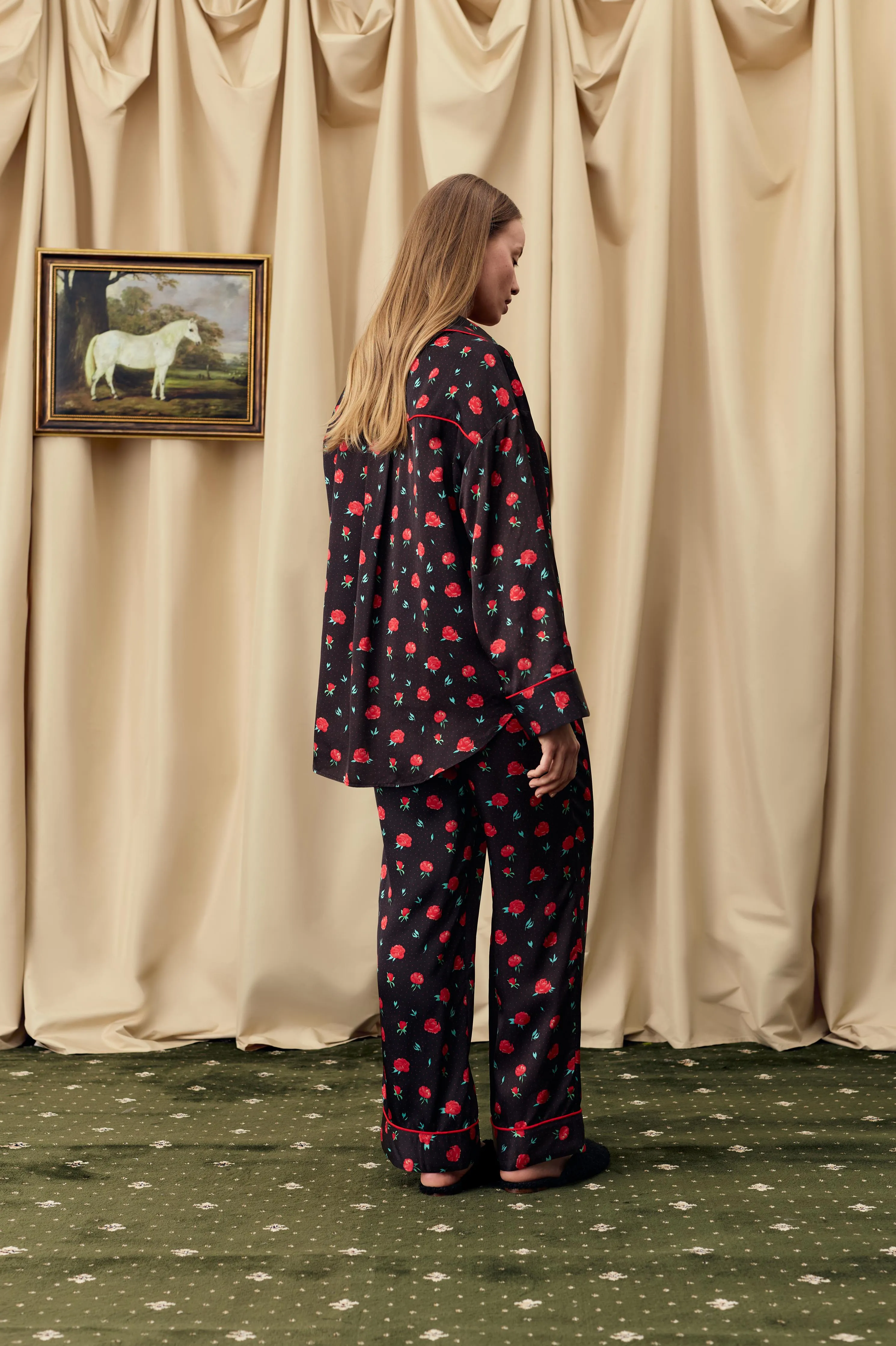 Pastelle Oversized Pants in Poppies Print sold by Sleeper product image thumbnail 2