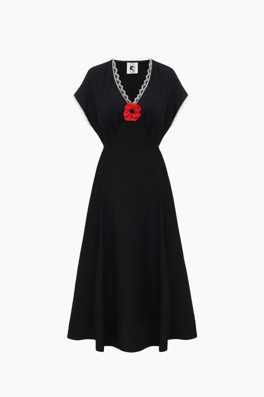Poppi Midi Dress in Black sold by Sleeper