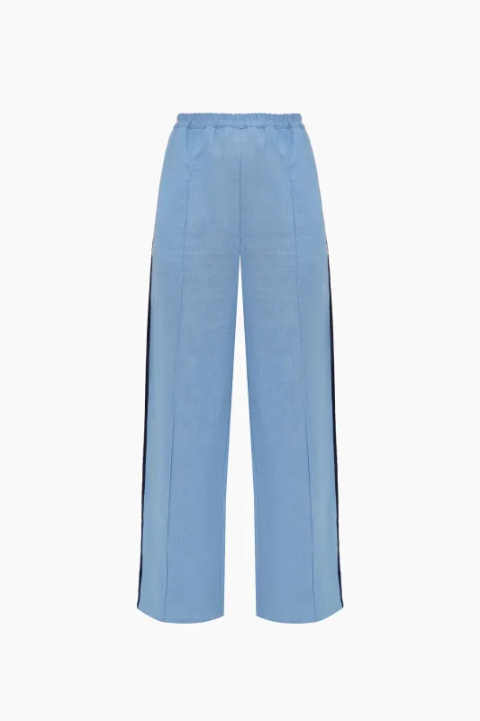 Paros Linen Unisex Pajama Pants in Blue made by Sleeper