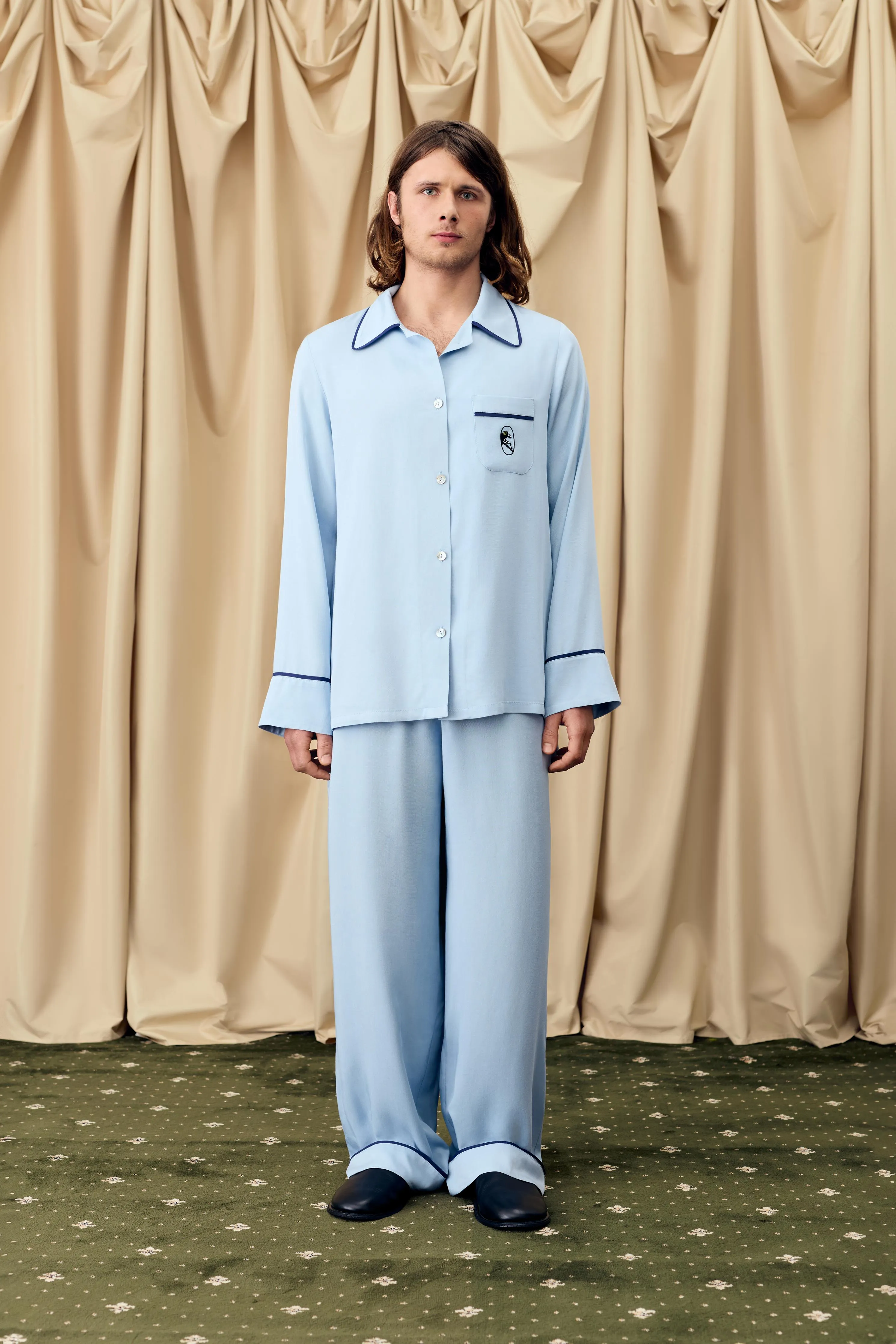 Finnegan Unisex Pajama Shirt in Blue sold by Sleeper product image thumbnail 5