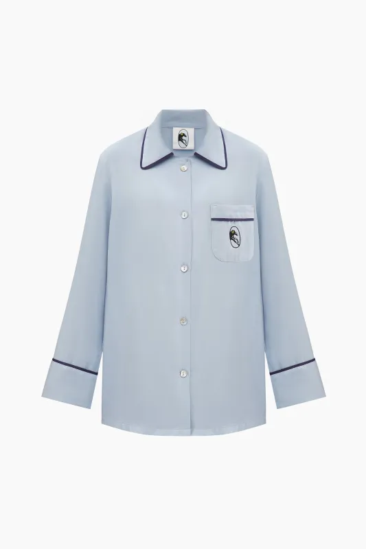 Finnegan Unisex Pajama Shirt in Blue made by Sleeper