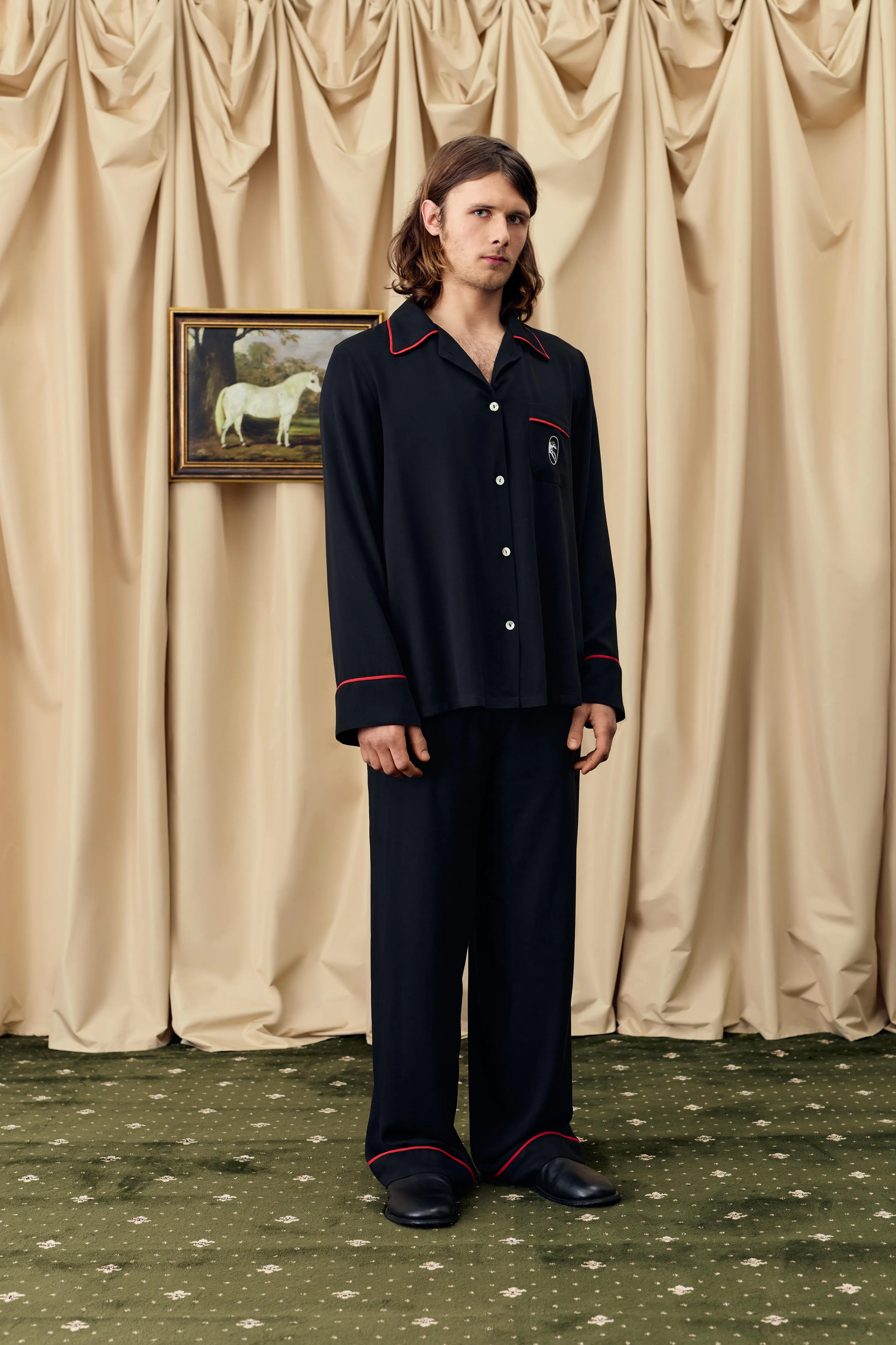 Finnegan Unisex Pajama Shirt in Black sold by Sleeper product image thumbnail 3