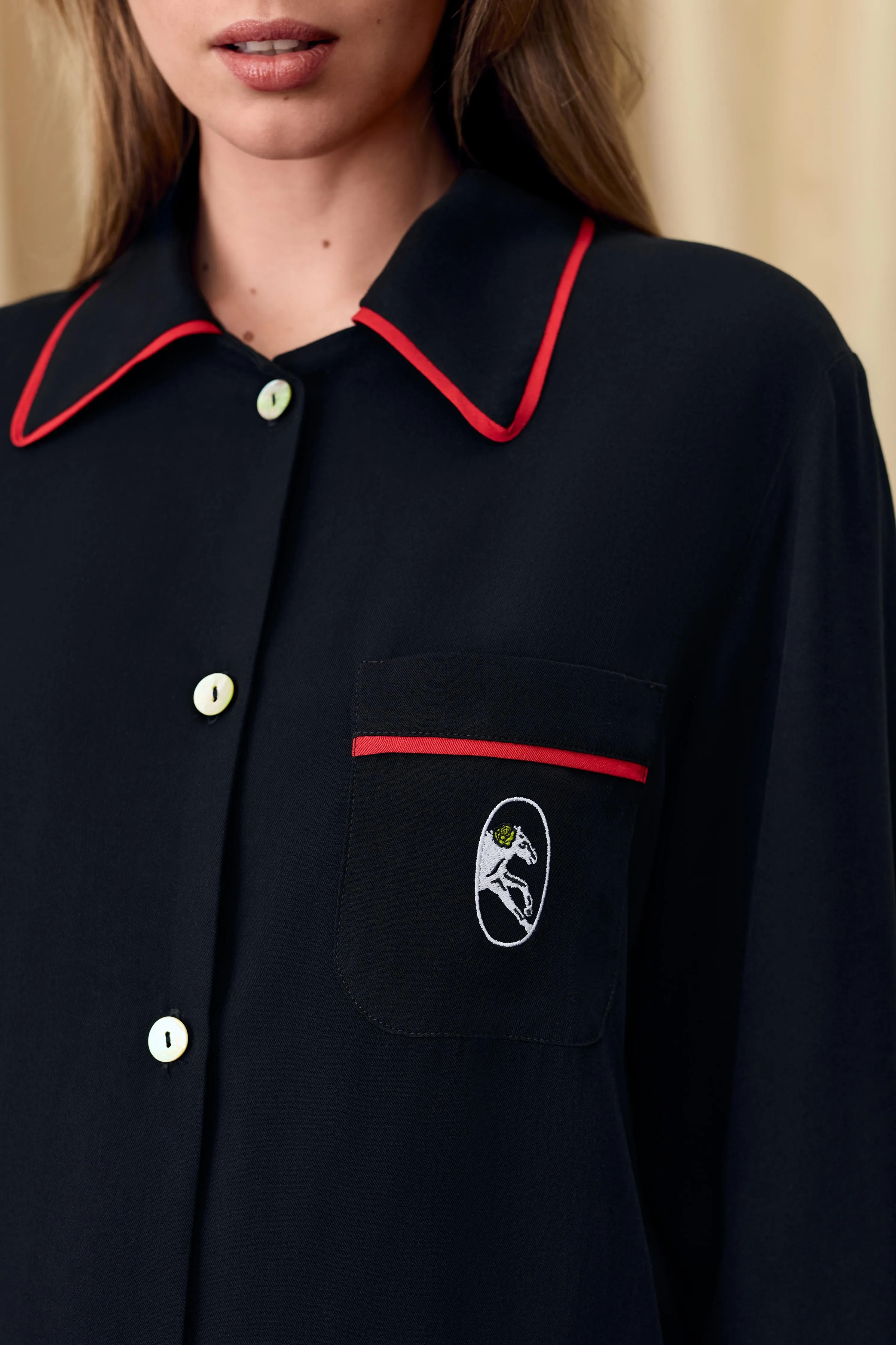 Finnegan Unisex Pajama Shirt in Black sold by Sleeper product image thumbnail 5