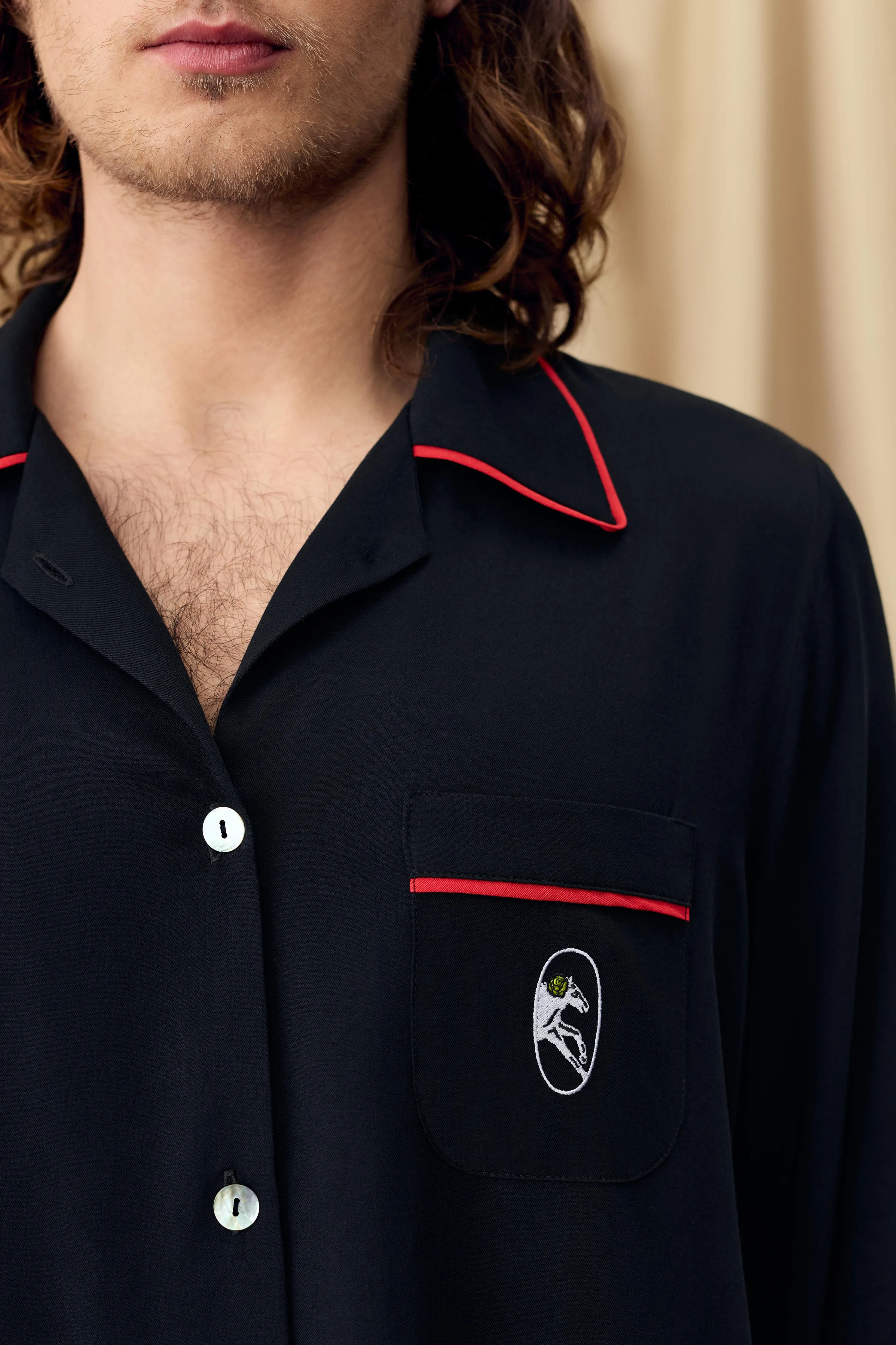 Finnegan Unisex Pajama Shirt in Black sold by Sleeper product image thumbnail 2