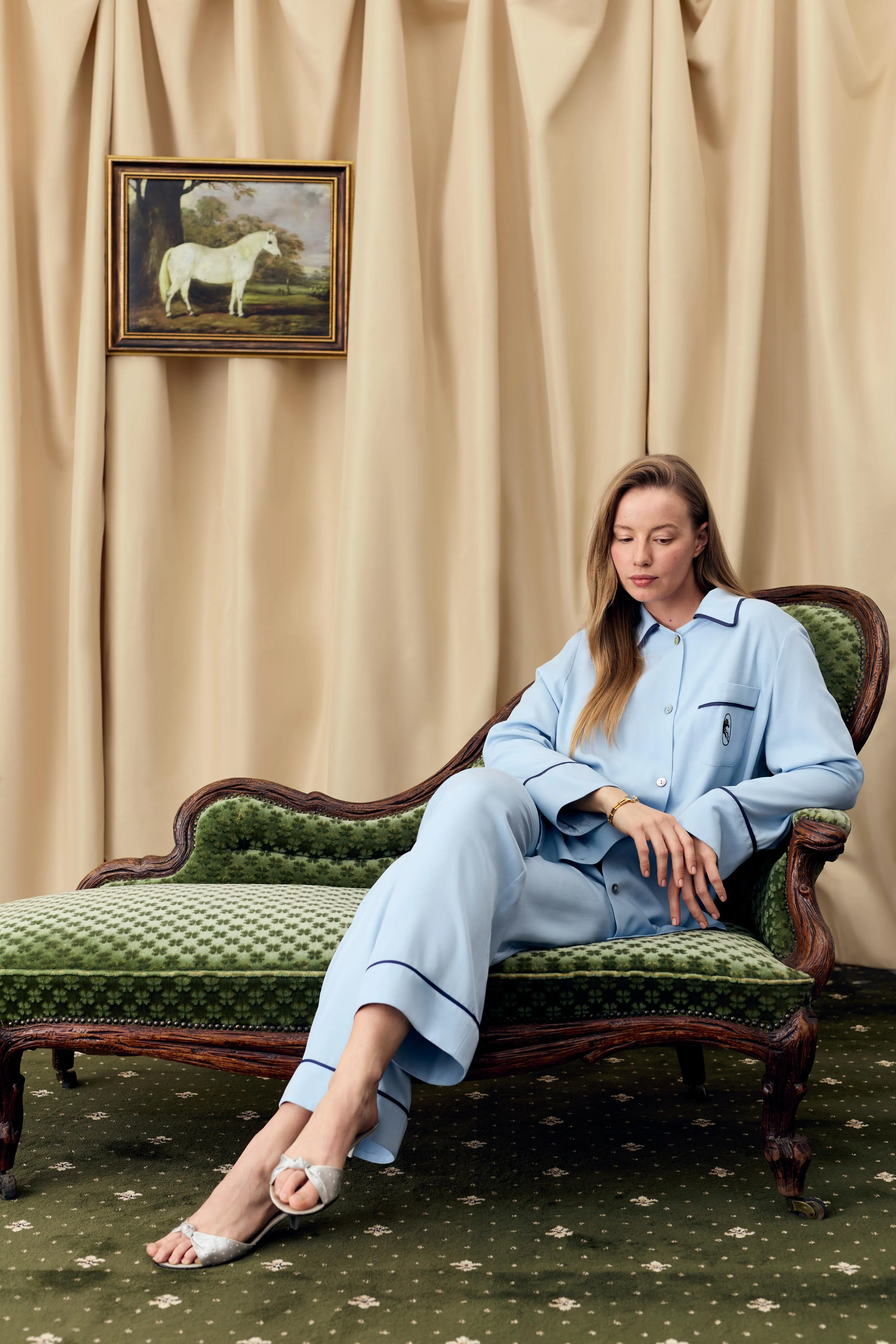 Finnegan Unisex Pajama Pants in Blue sold by Sleeper product image thumbnail 2