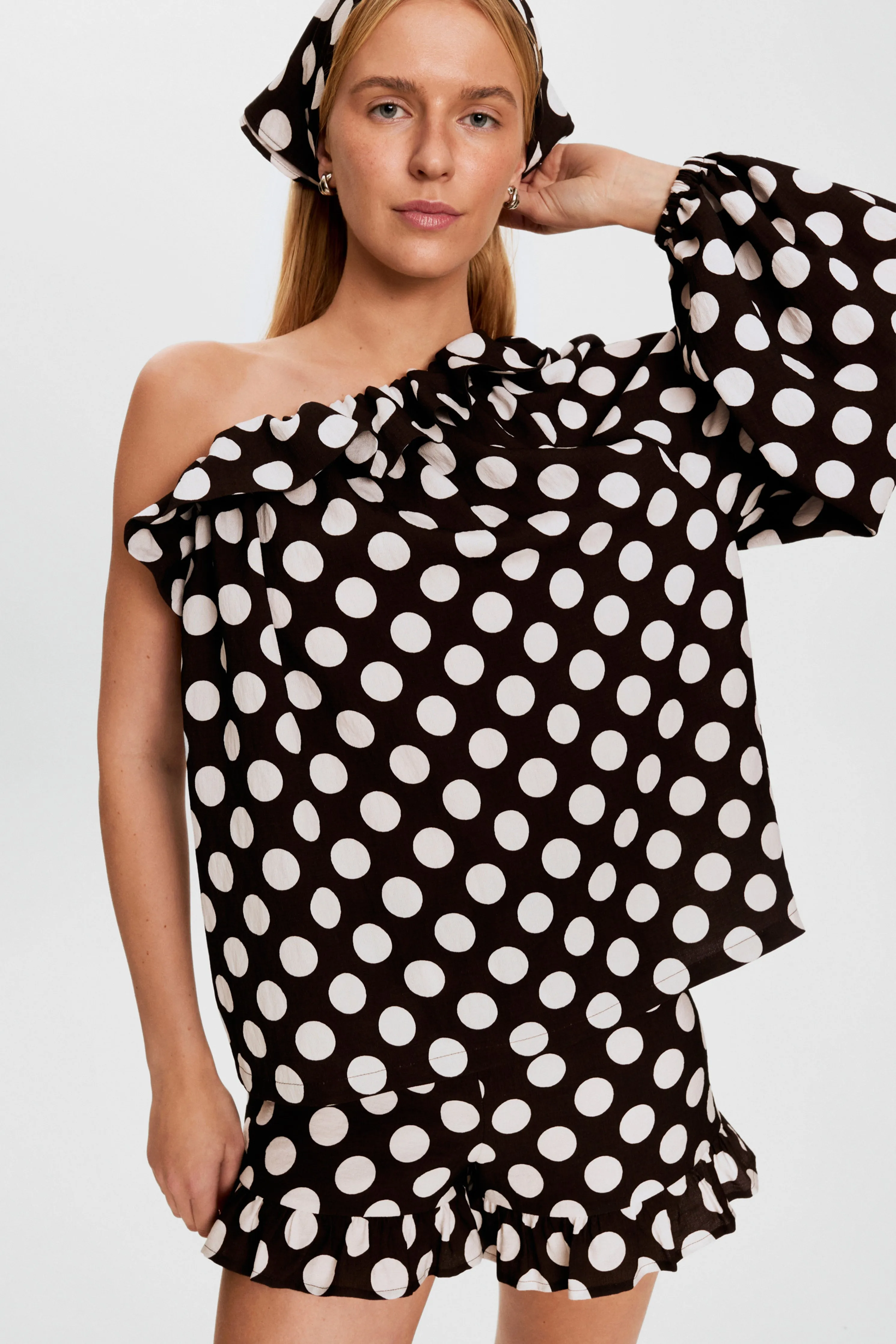 Gaia Soft Viscose Top in Black Polka Dot sold by Sleeper product image thumbnail 5