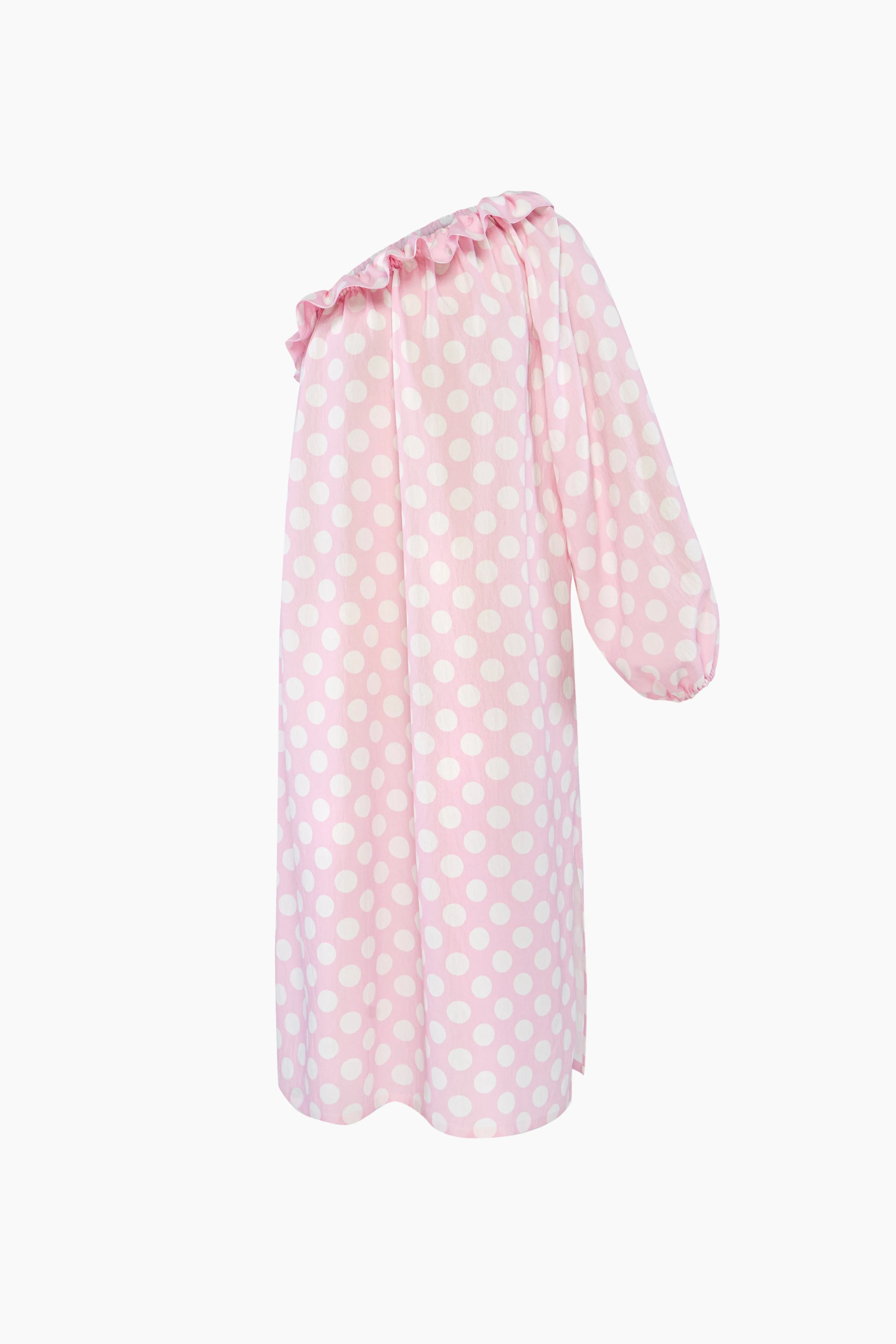 Gaia Soft Viscose Midi Dress in Pink Polka Dot sold by Sleeper product image thumbnail 4
