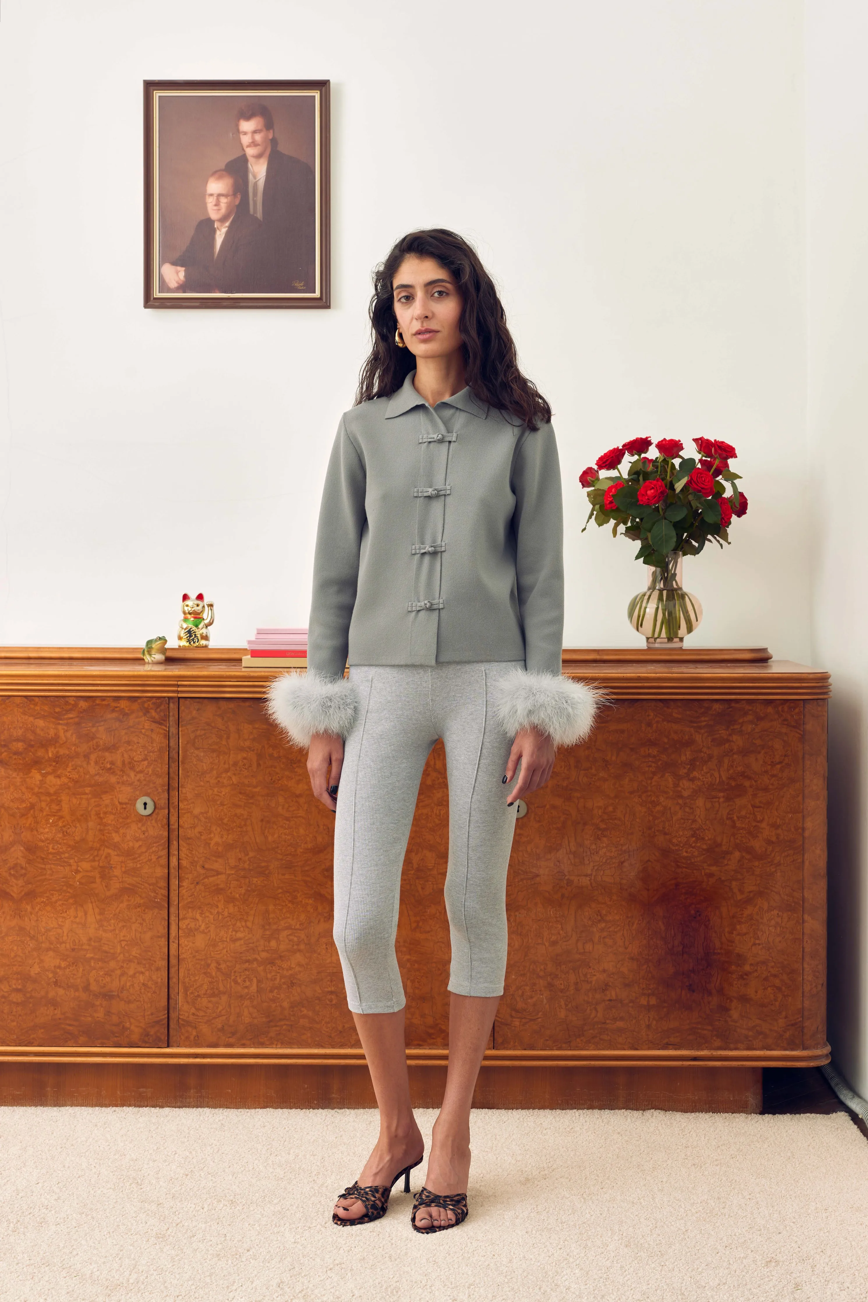 Capri Stretch-cotton Jersey Legging in Grey sold by Sleeper