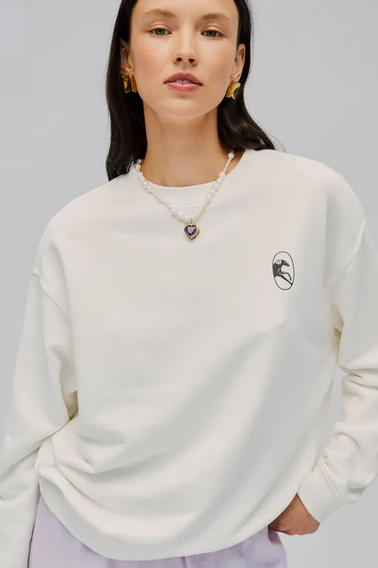 Relaxed Stretch-cotton Jersey Sweatshirt in Off-White sold by Sleeper