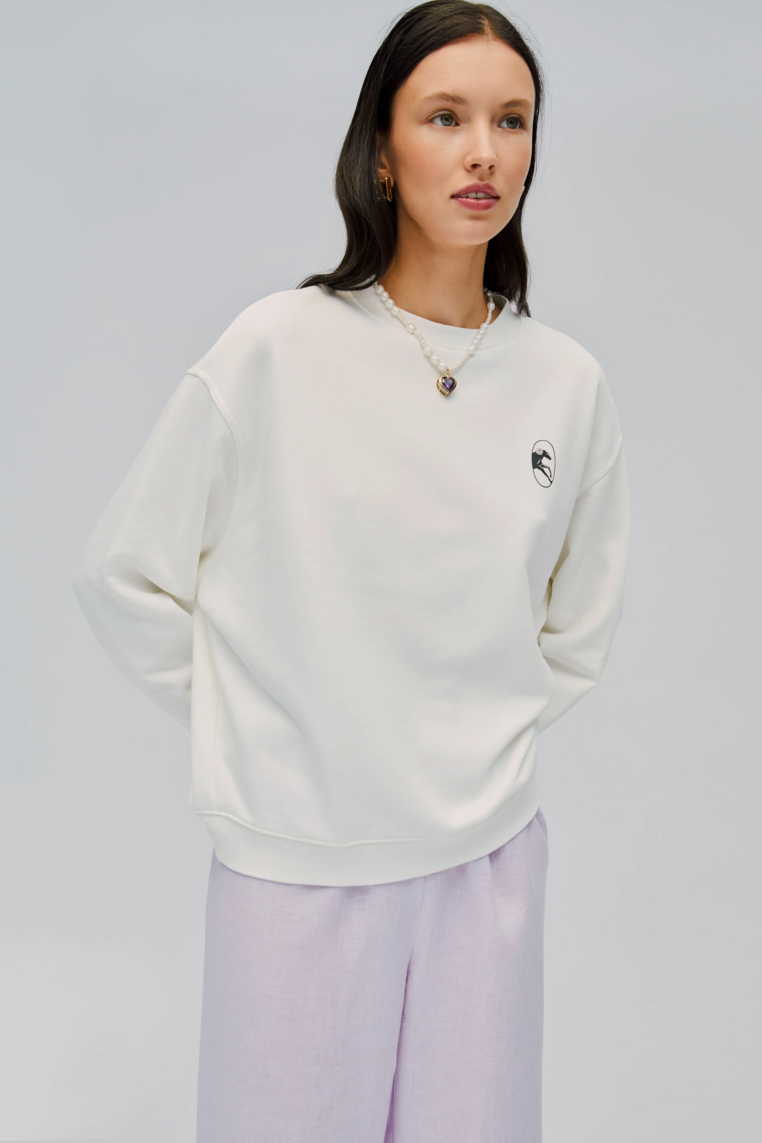Relaxed Stretch-cotton Jersey Sweatshirt in Off-White sold by Sleeper product image thumbnail 3