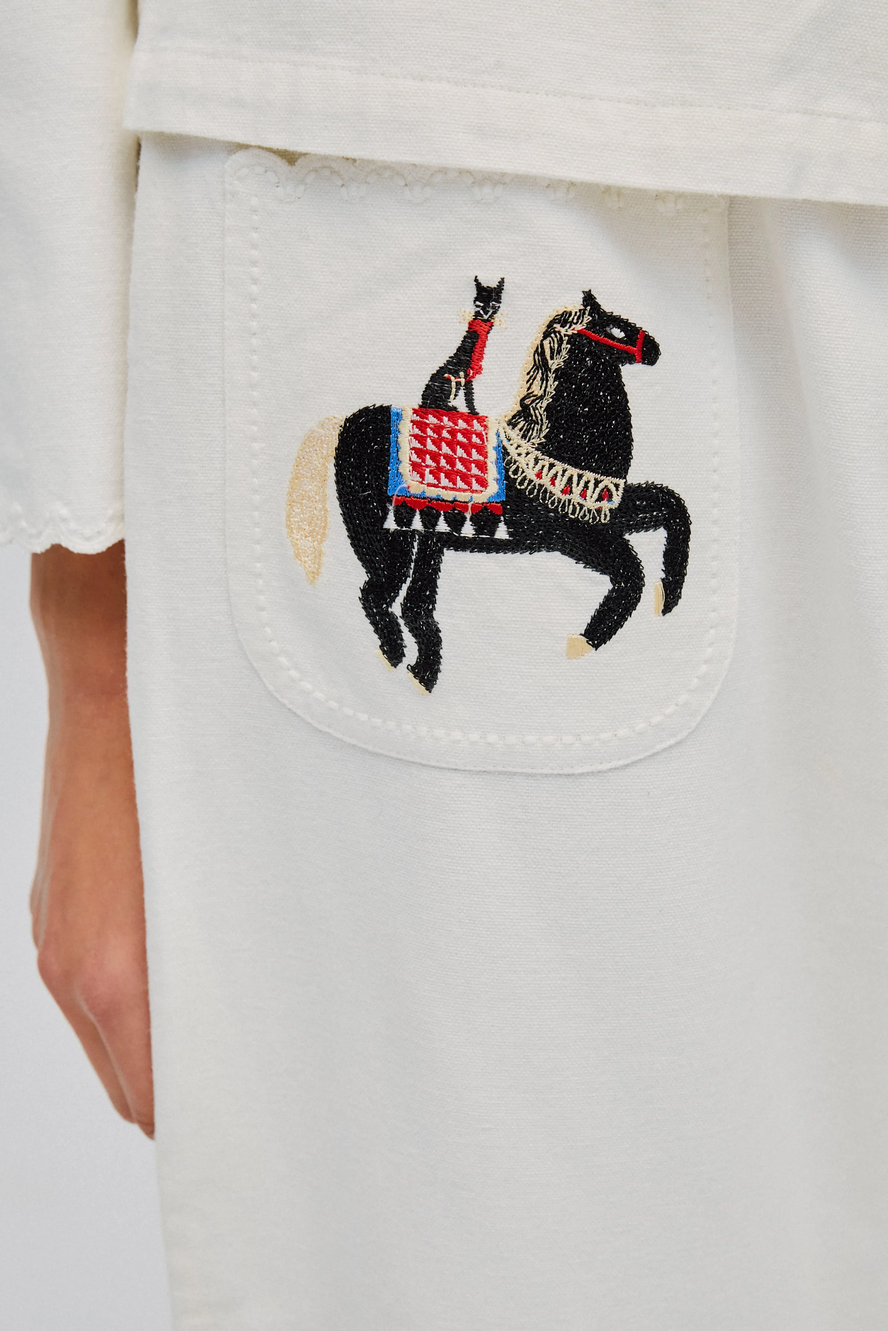 Kotyk Embroidered Cotton Pants in Off-white sold by Sleeper product image thumbnail 2