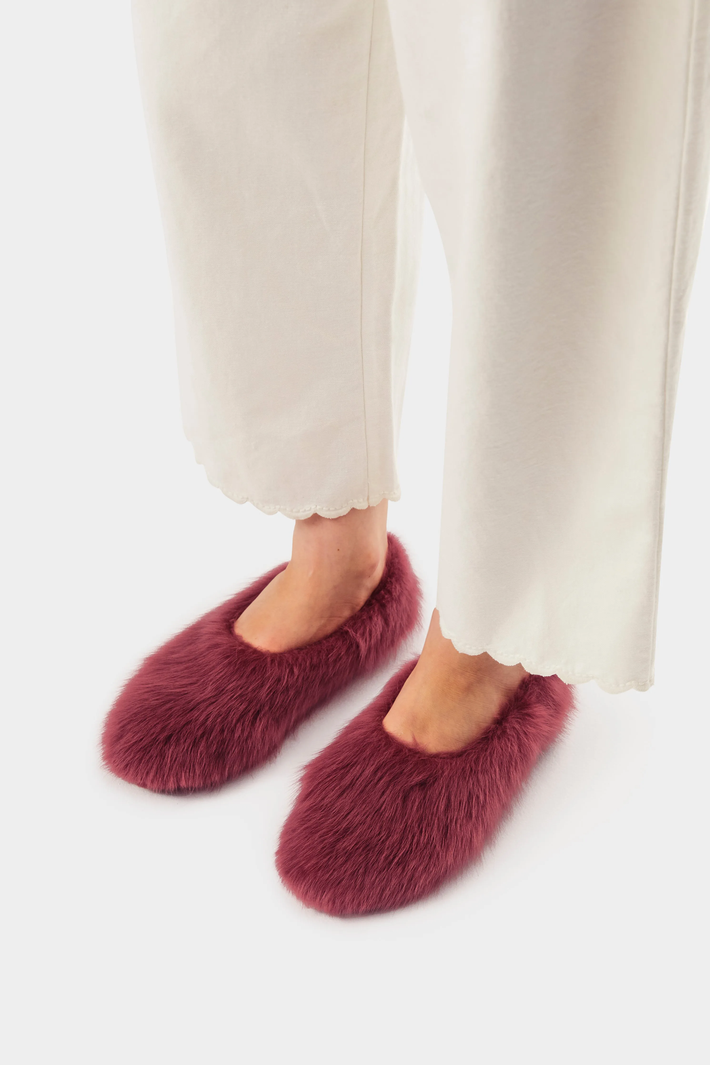 Kiwi Kiwi Shearling Ballet Flats in Burgundy sold by Sleeper product image thumbnail 2