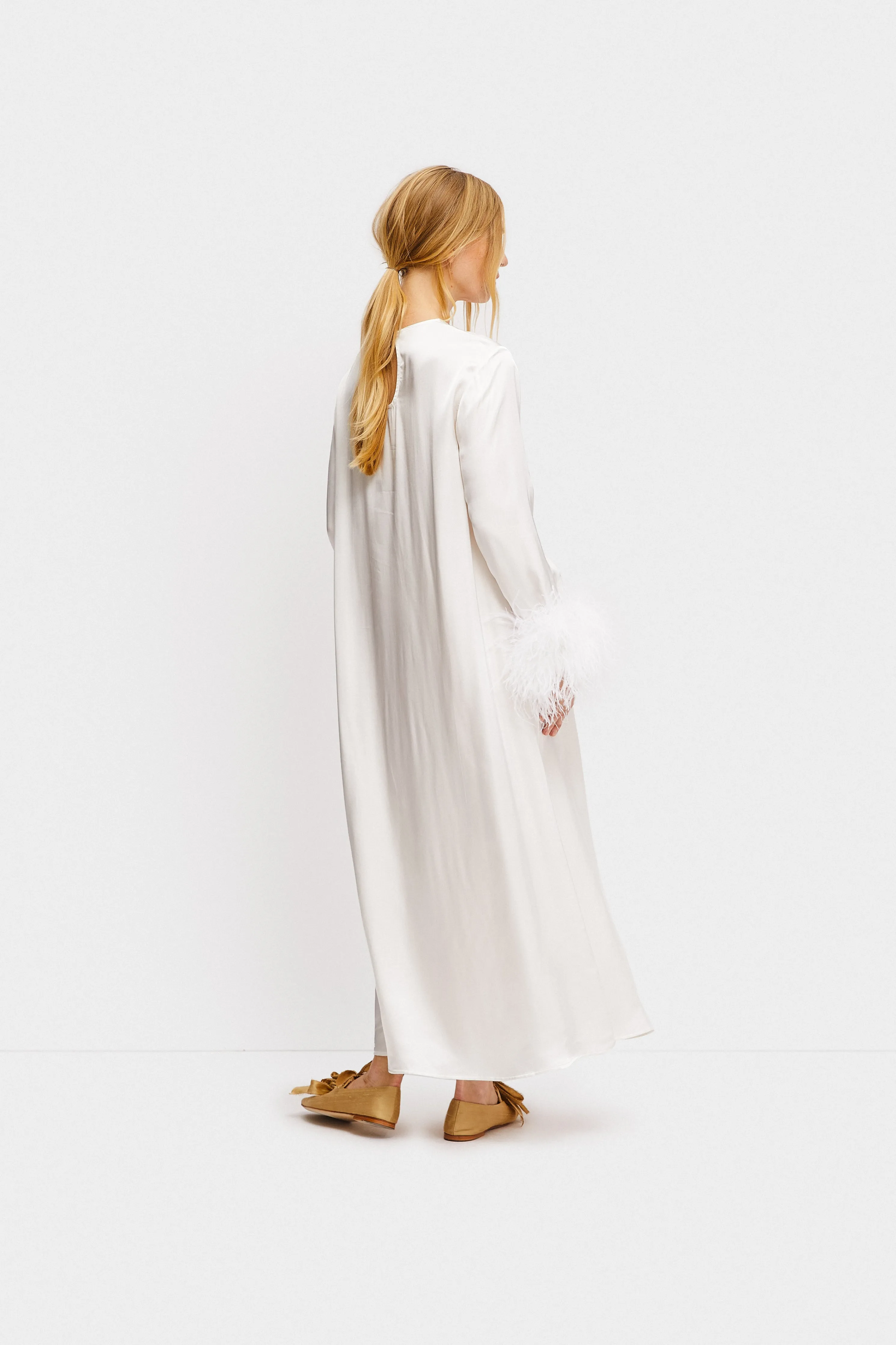 Suzi Maxi Dress With Detachable Feathers in White sold by Sleeper product image thumbnail 3