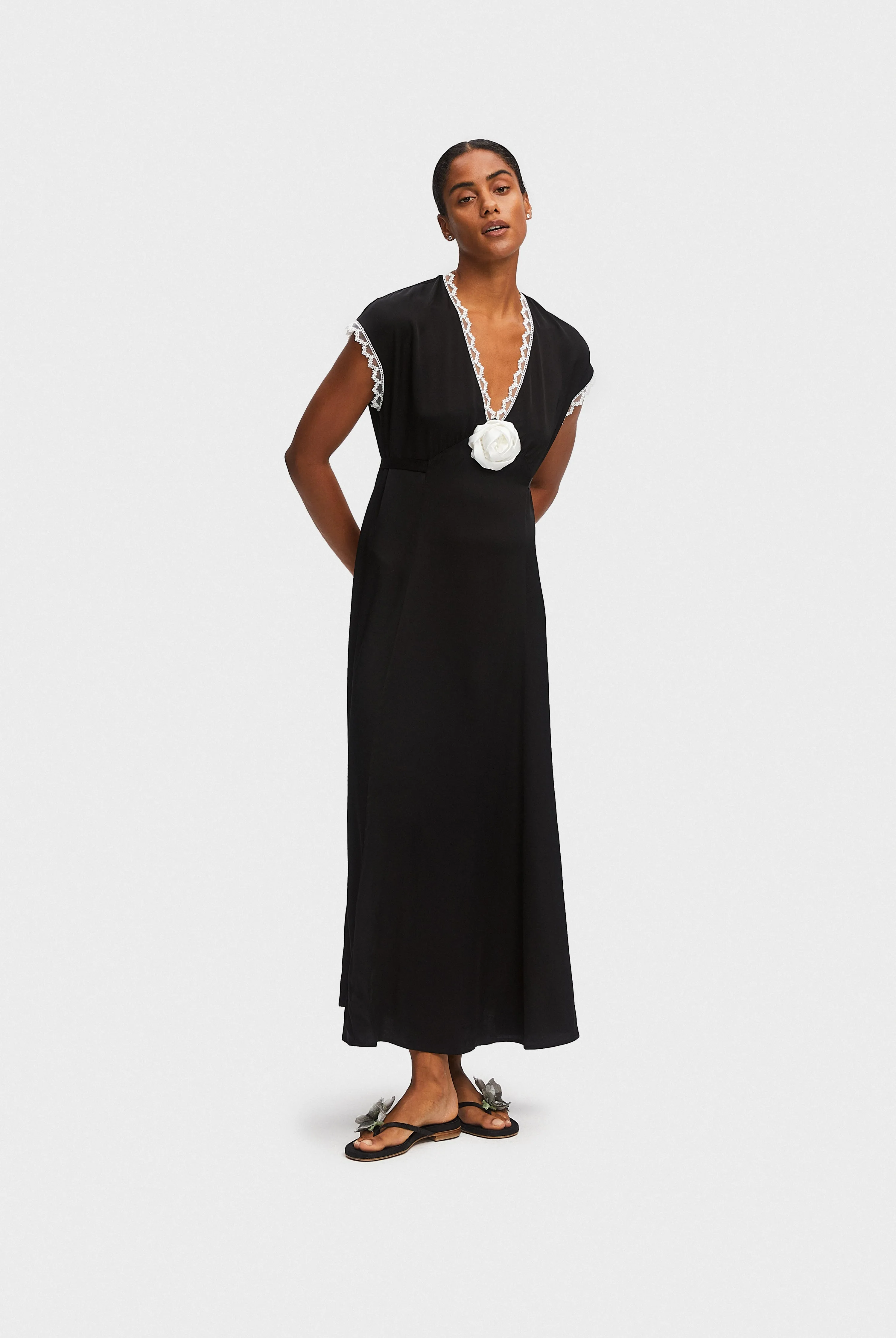The Genus Rosa Satin Dress in Black sold by Sleeper product image thumbnail 4