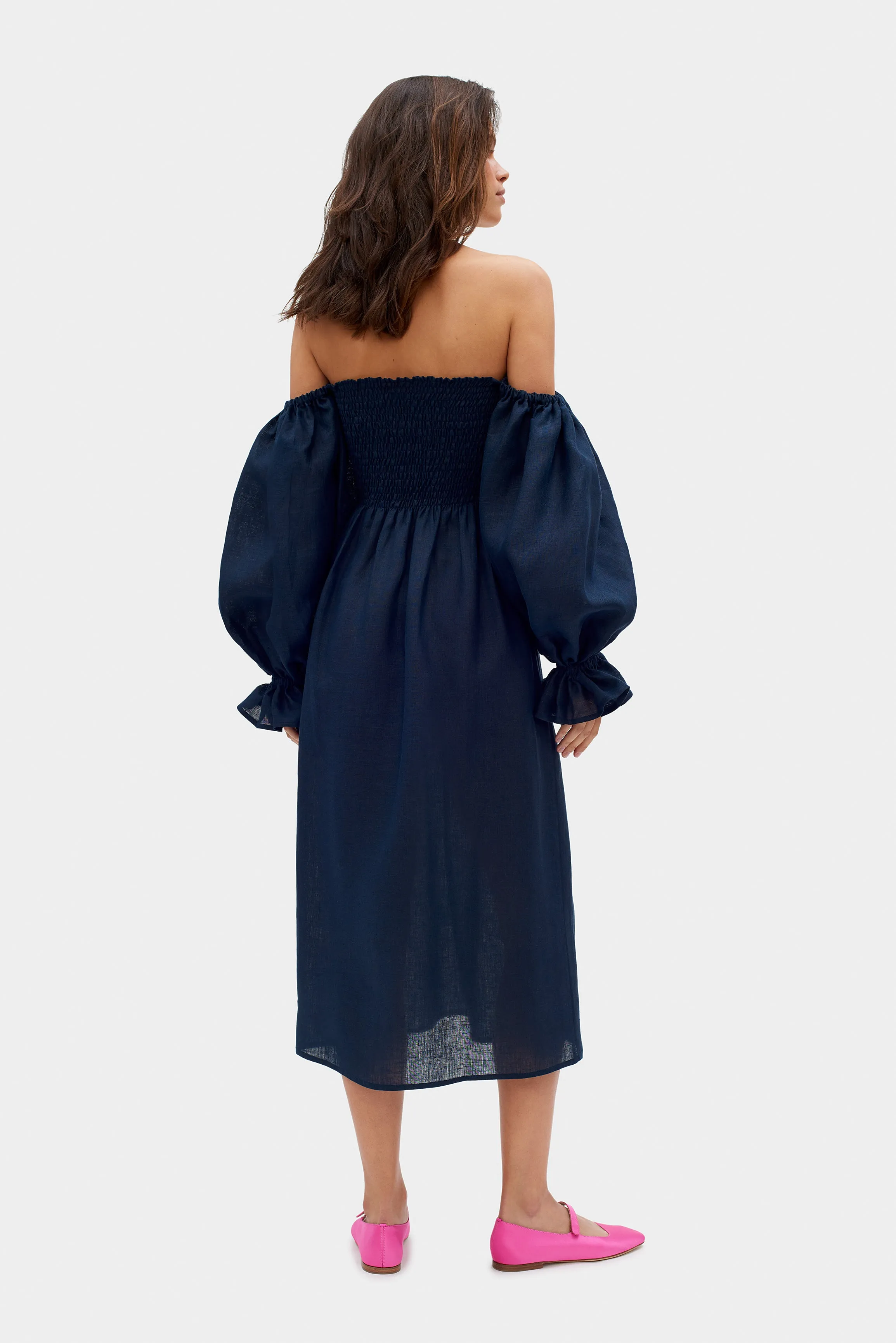 Atlanta Linen Dress in Navy sold by Sleeper product image thumbnail 4