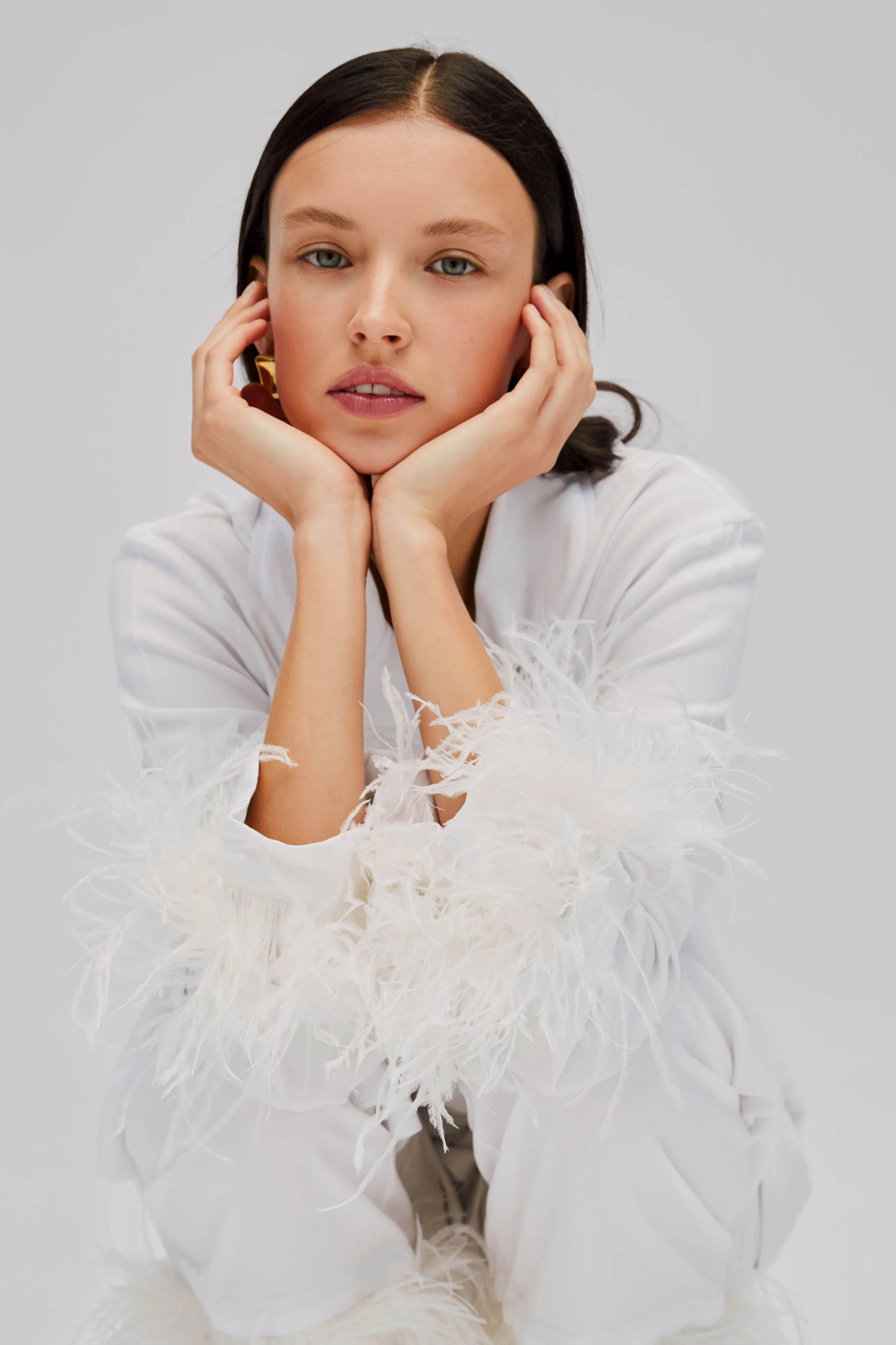 Party Pajamas Set with Detachable Feathers in White sold by Sleeper product image thumbnail 3