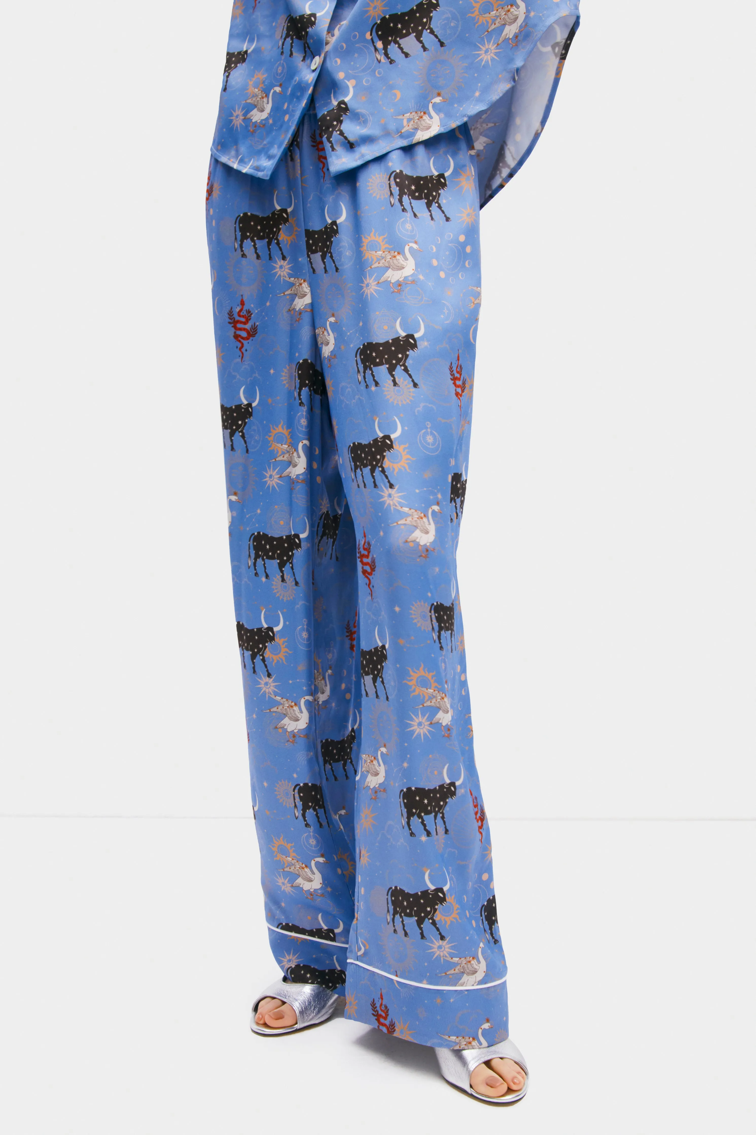 Pastelle Oversized Pants in Blue Mystic Print sold by Sleeper product image thumbnail 2