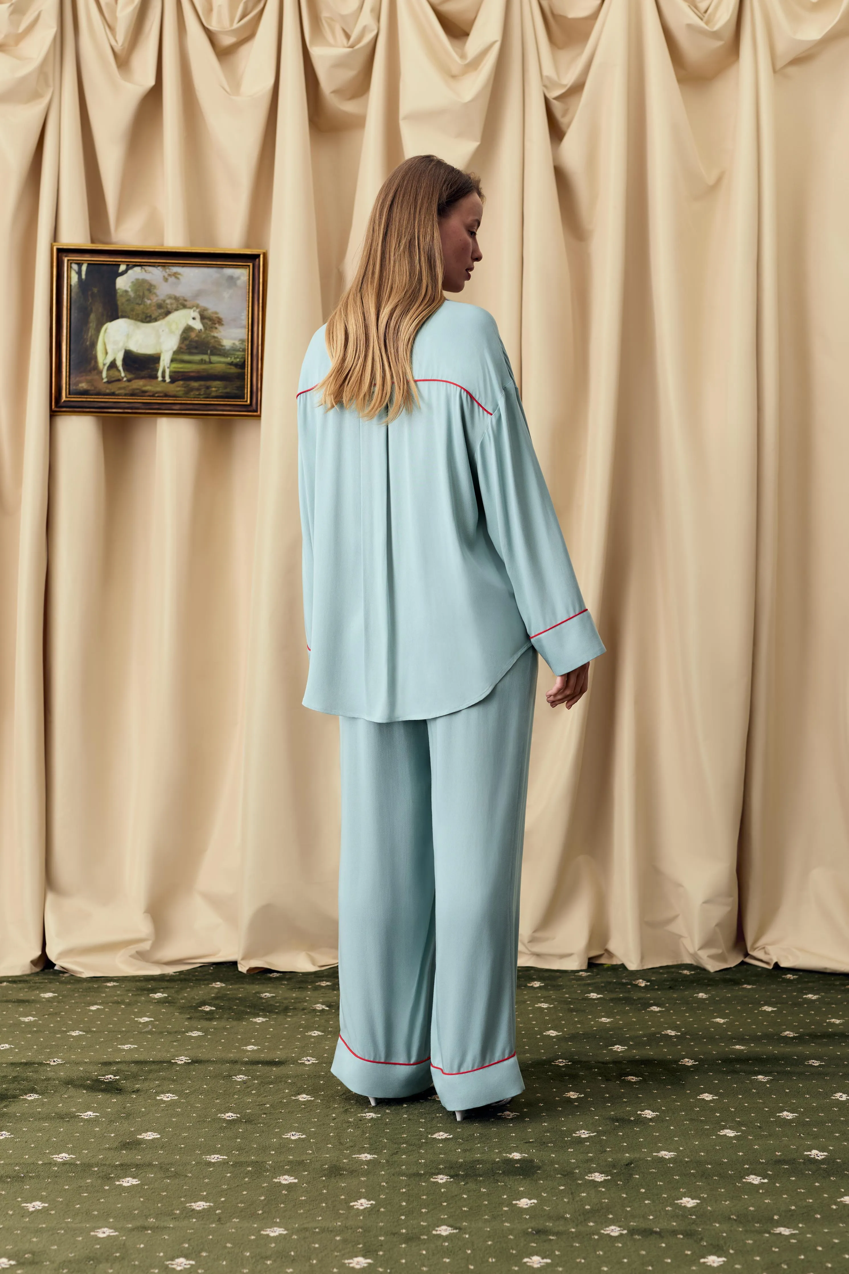 Pastelle Oversized Pants in Dove Blue sold by Sleeper product image thumbnail 2
