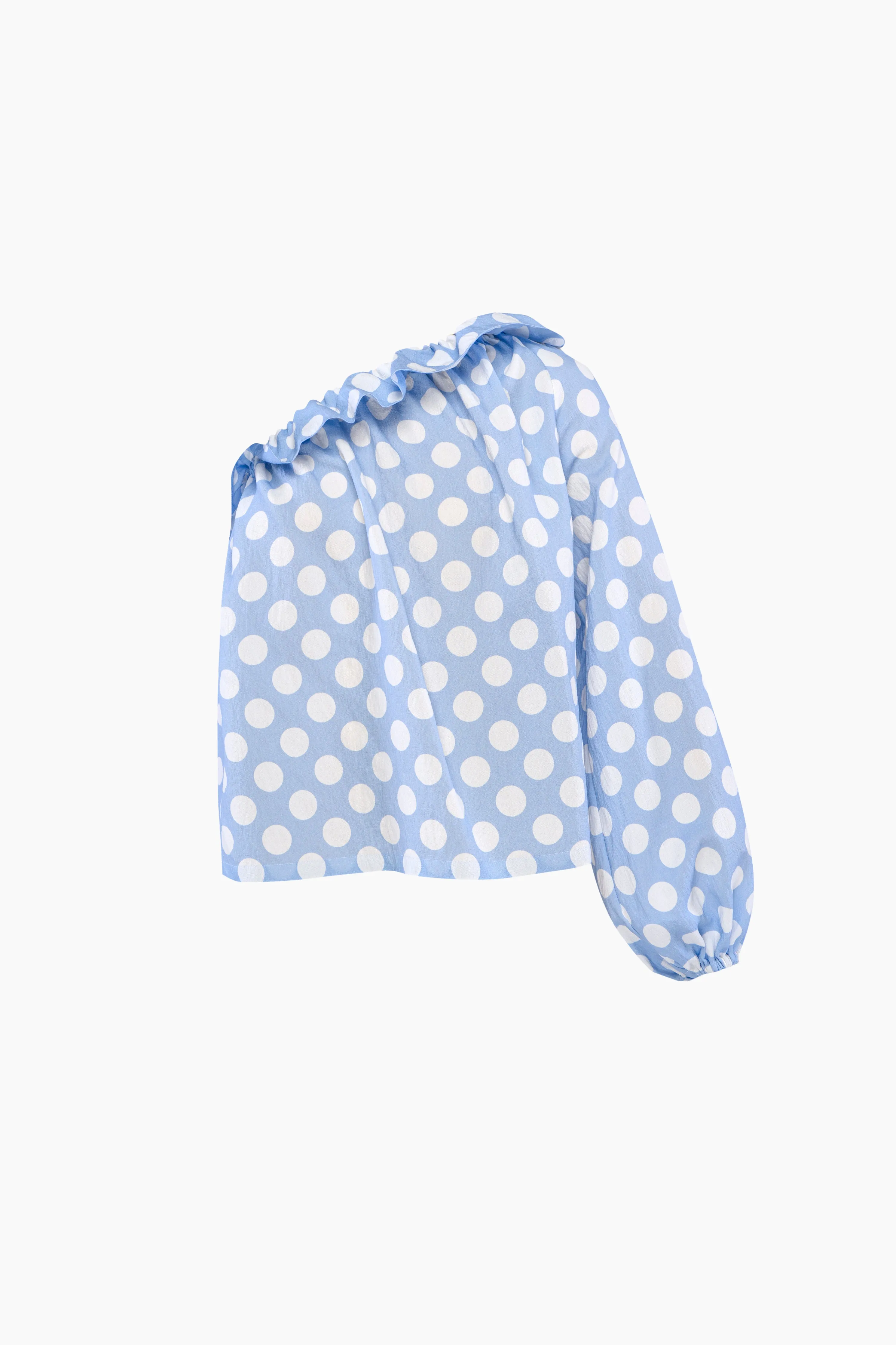 Gaia Soft Viscose Top in Blue Polka Dot sold by Sleeper product image thumbnail 4