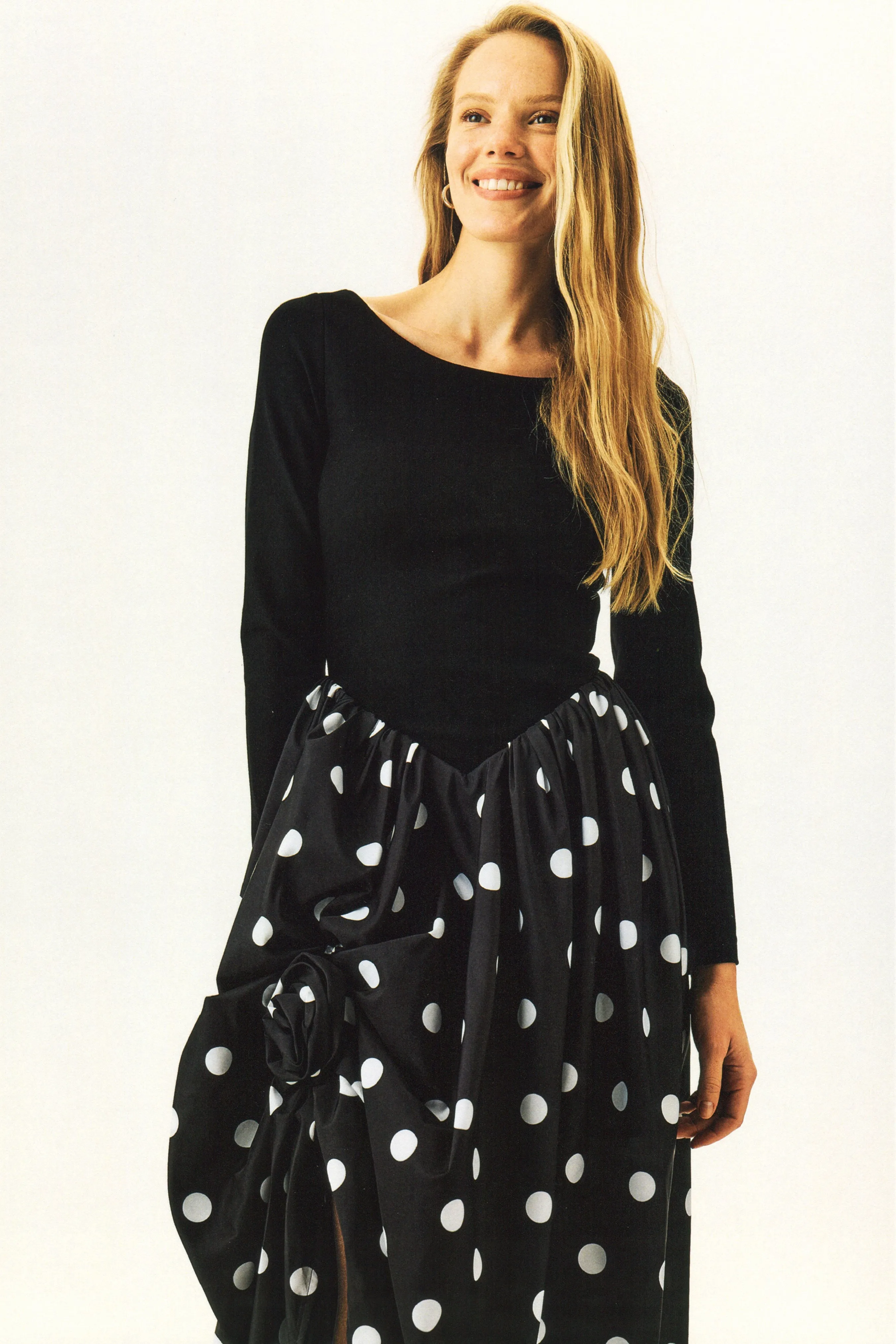 Aurora Maxi Dress in Black Polka Dot sold by Sleeper product image thumbnail 4