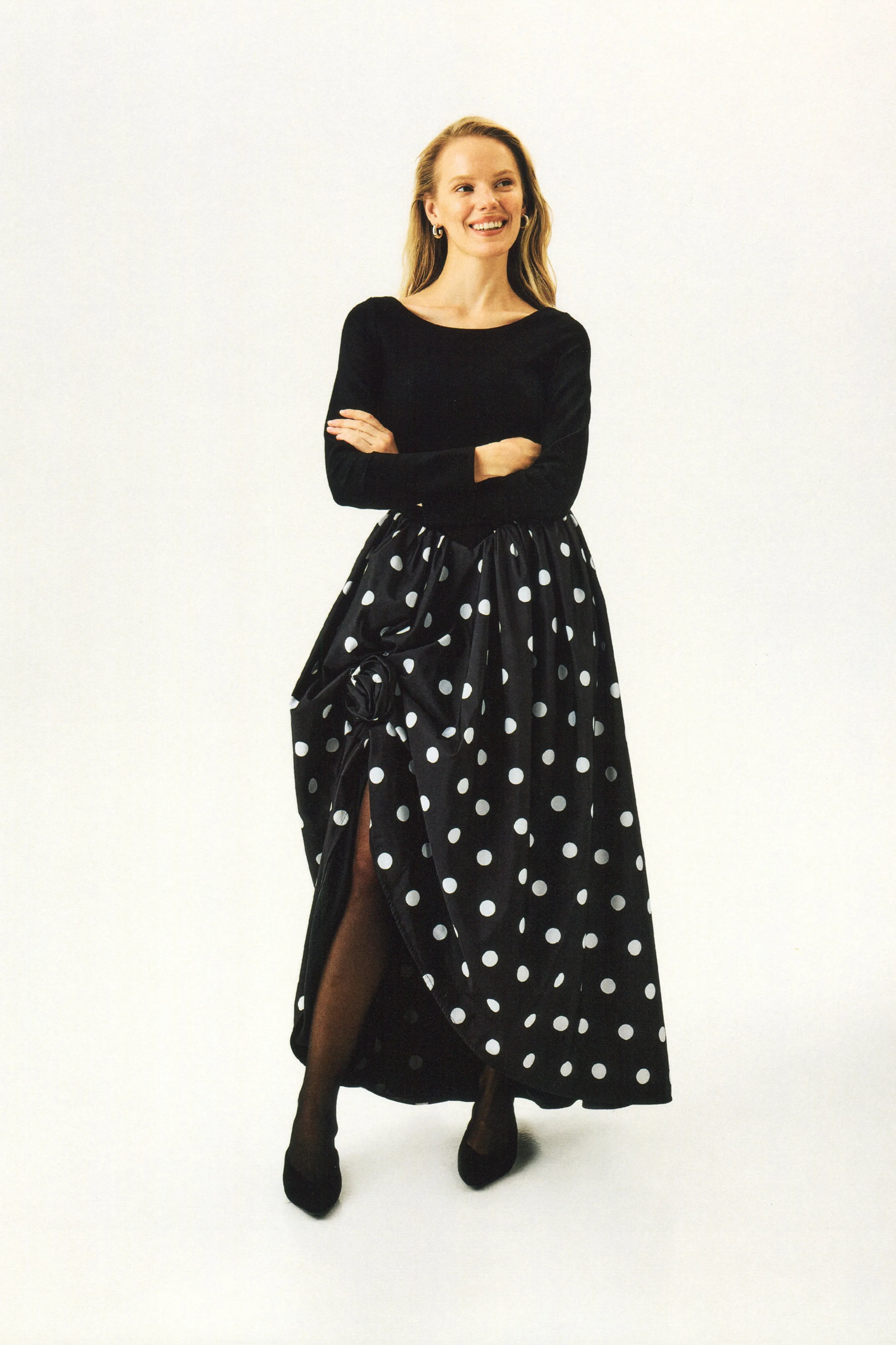 Aurora Maxi Dress in Black Polka Dot sold by Sleeper product image thumbnail 5