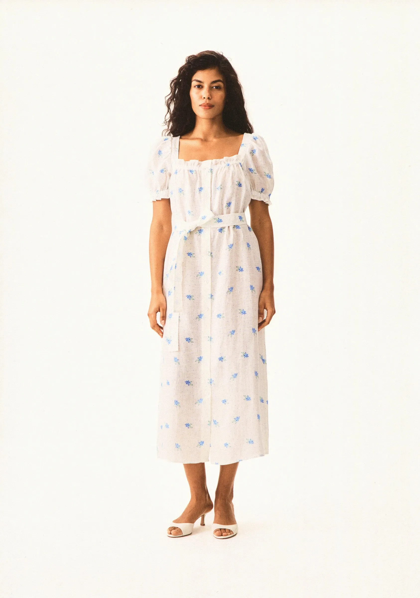 Brigitte Linen Midi Dress in Linum sold by Sleeper