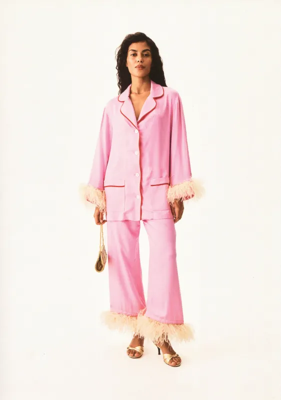 Party Pajamas Set with Detachable Feathers in Pink sold by Sleeper