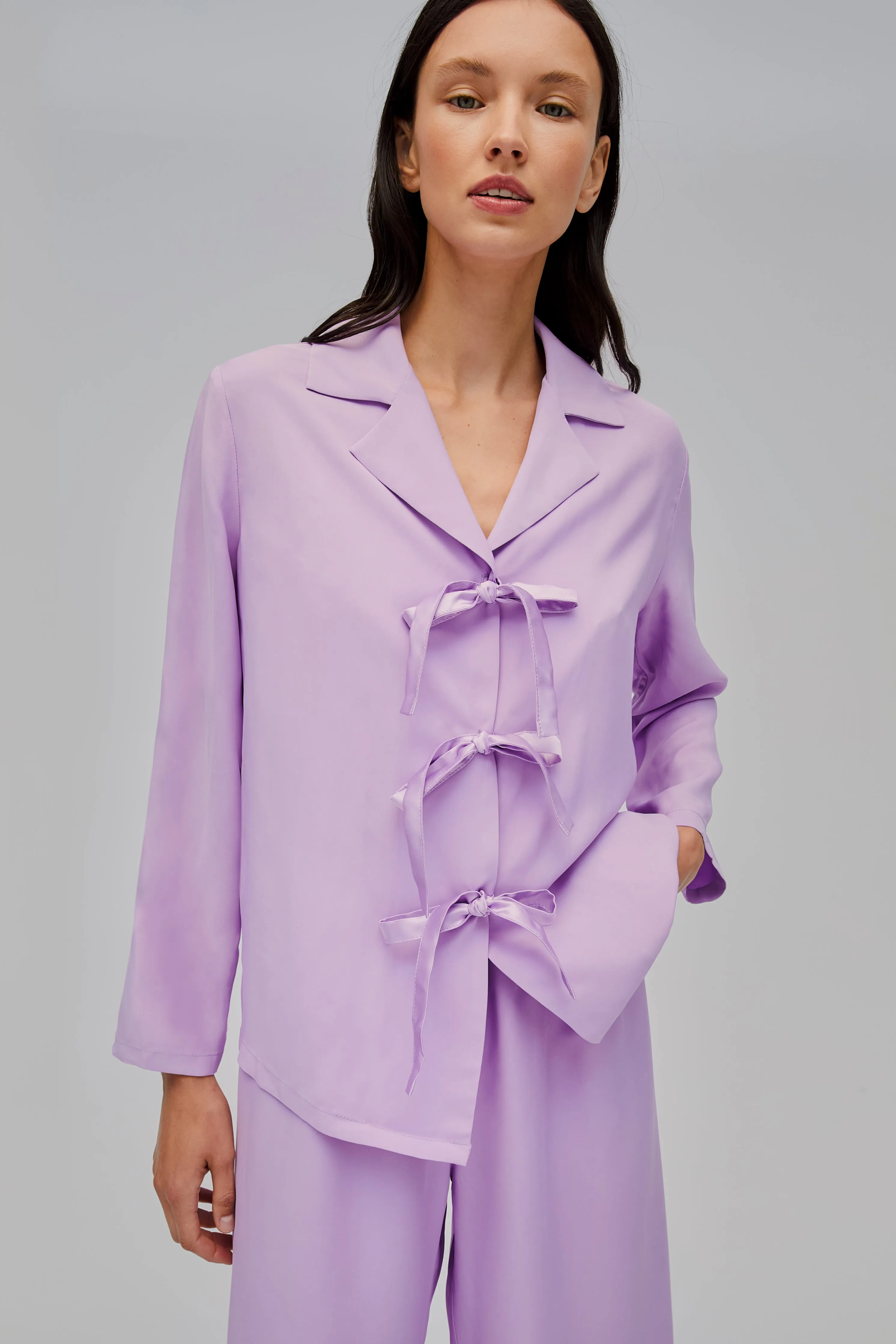 The Bow Pajama Set in Lavender sold by Sleeper product image thumbnail 2