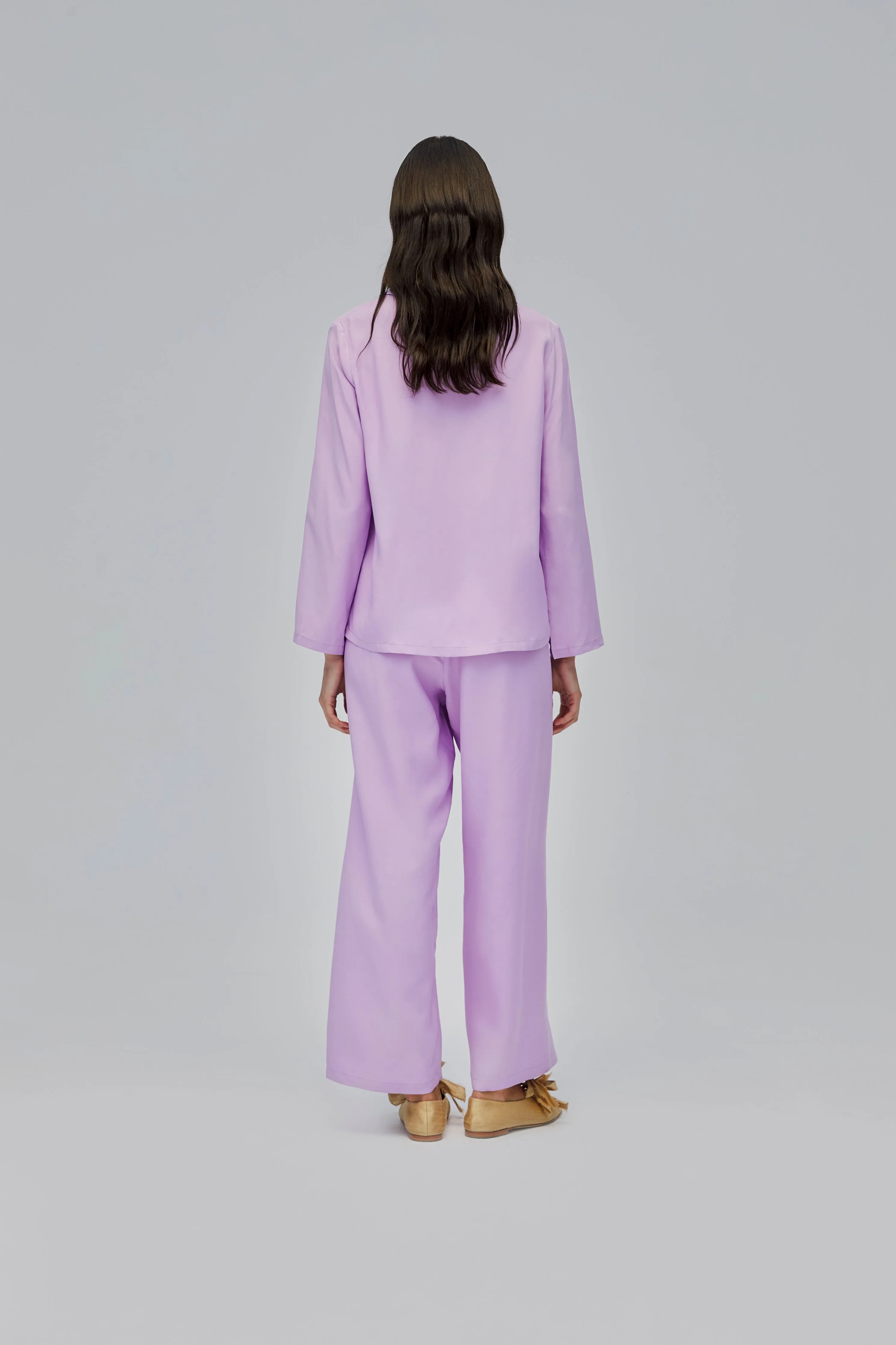 The Bow Pajama Set in Lavender sold by Sleeper product image thumbnail 3