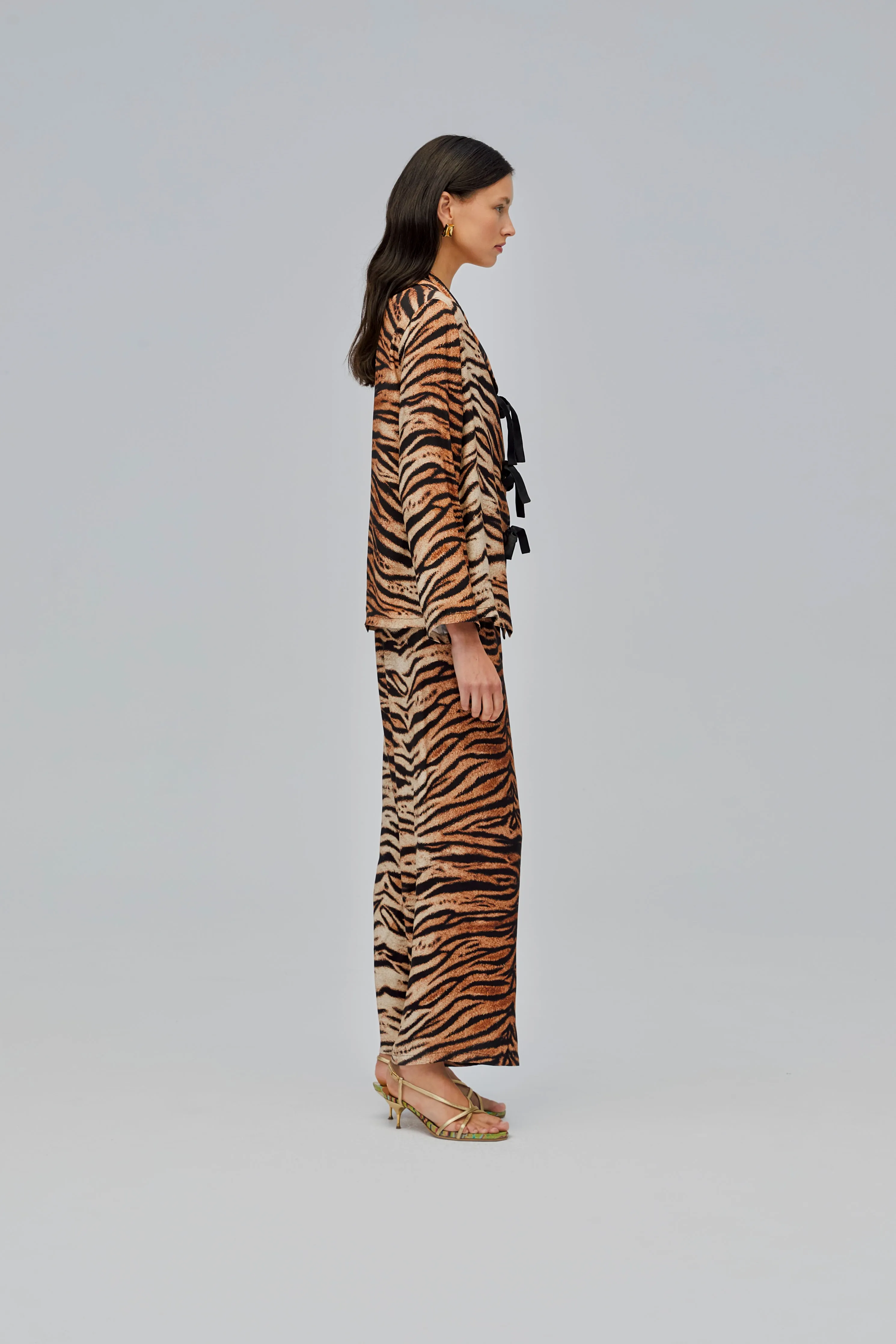 The Bow Pajama Set in Tiger sold by Sleeper product image thumbnail 3