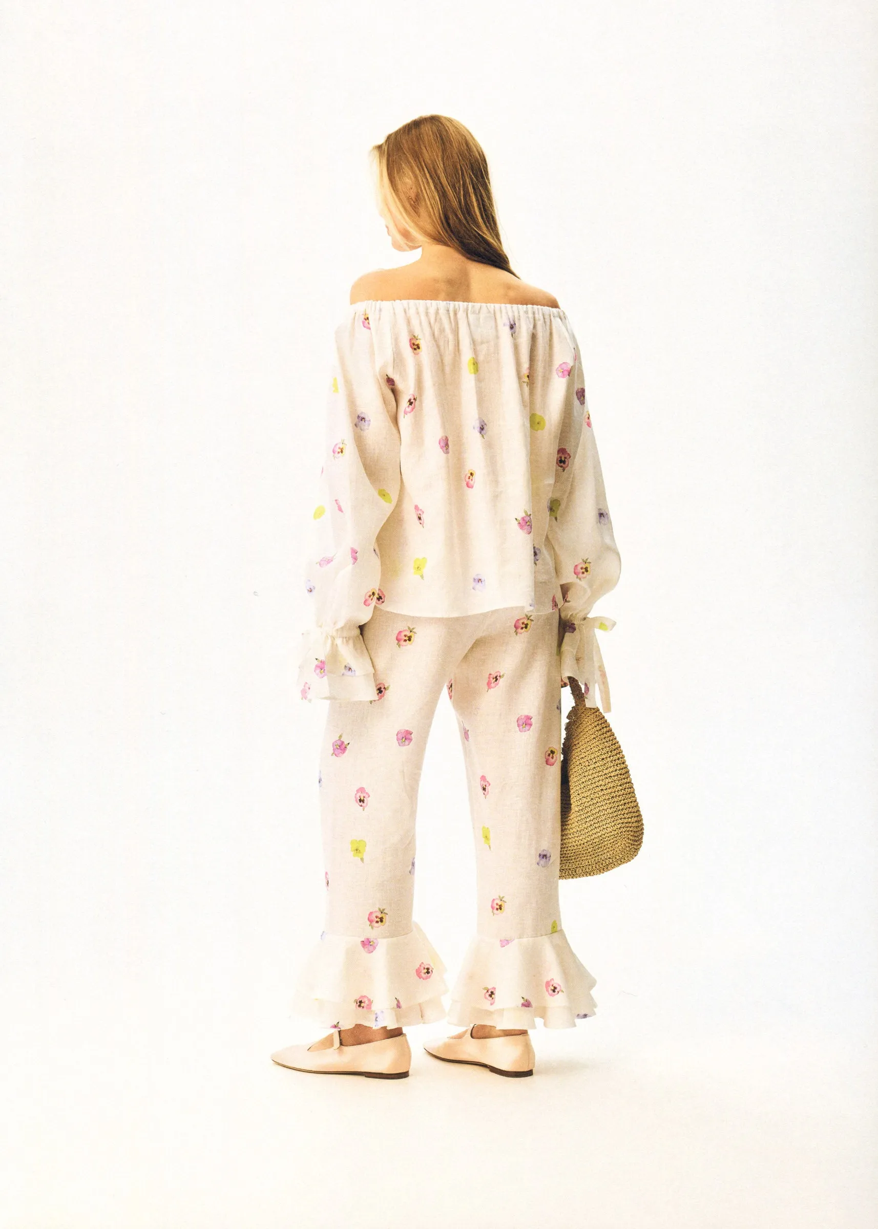 Cha-Cha Lounge Blouse in Pansies sold by Sleeper product image thumbnail 3