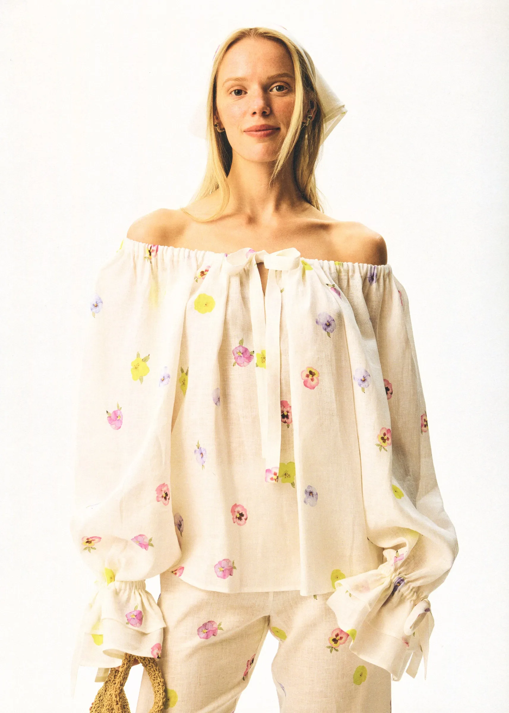 Cha-Cha Lounge Blouse in Pansies sold by Sleeper product image thumbnail 4