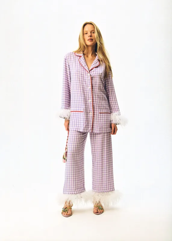 Iconic Party Pajama Suit with Feathers sold by Sleeper