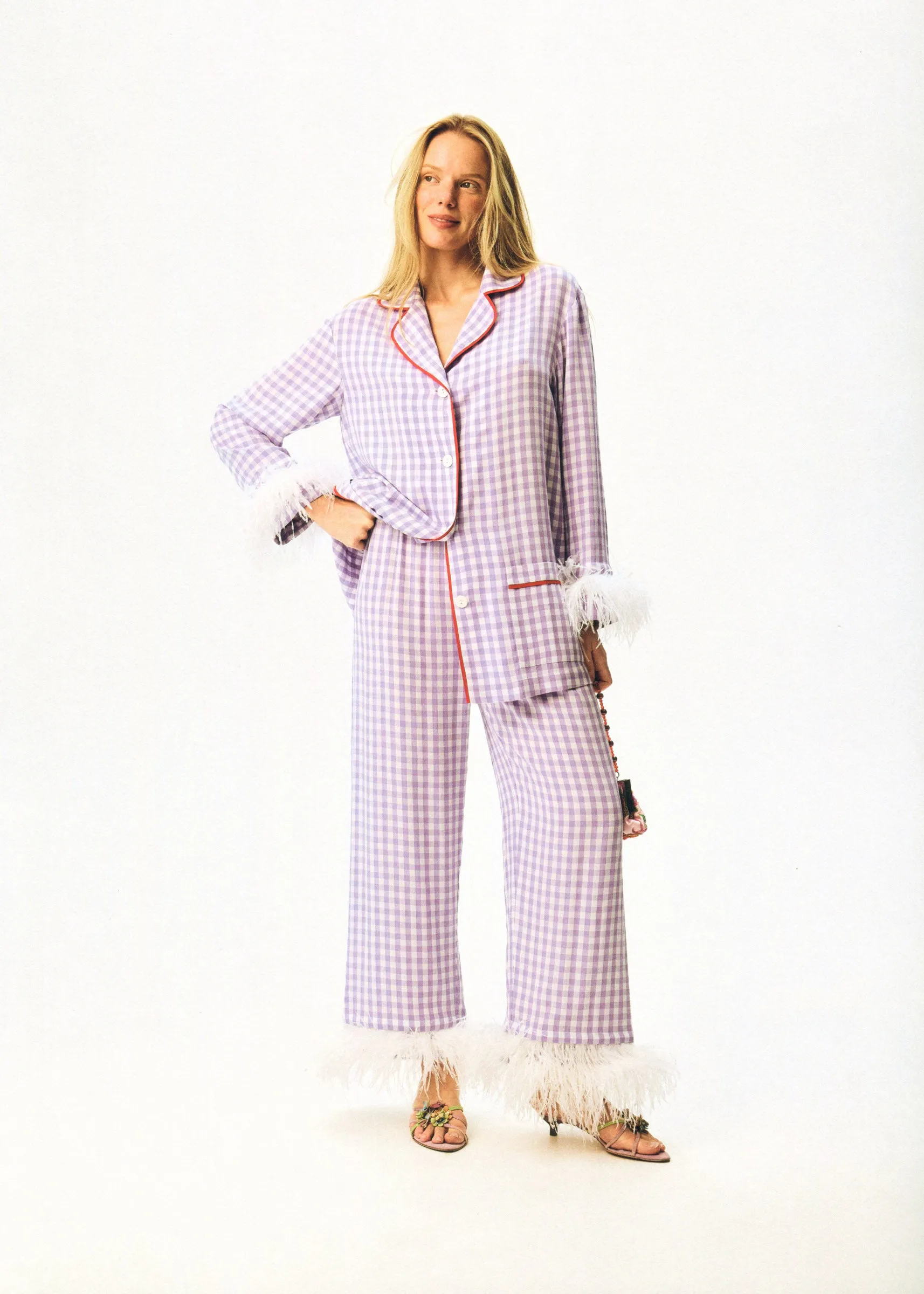 Iconic Party Pajama Suit with Feathers sold by Sleeper product image thumbnail 3