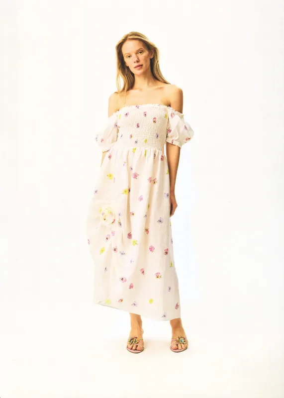 Belle Floral-Appliqué Midi Dress made by Sleeper