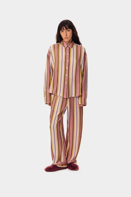 Pastelle Oversized Pants in Blush Stripes made by Sleeper