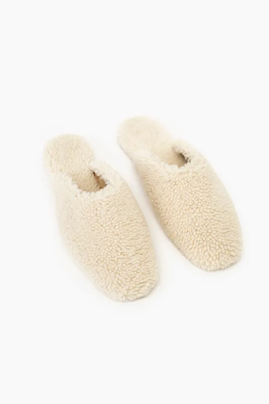Shearling Slippers in Cream made by Sleeper