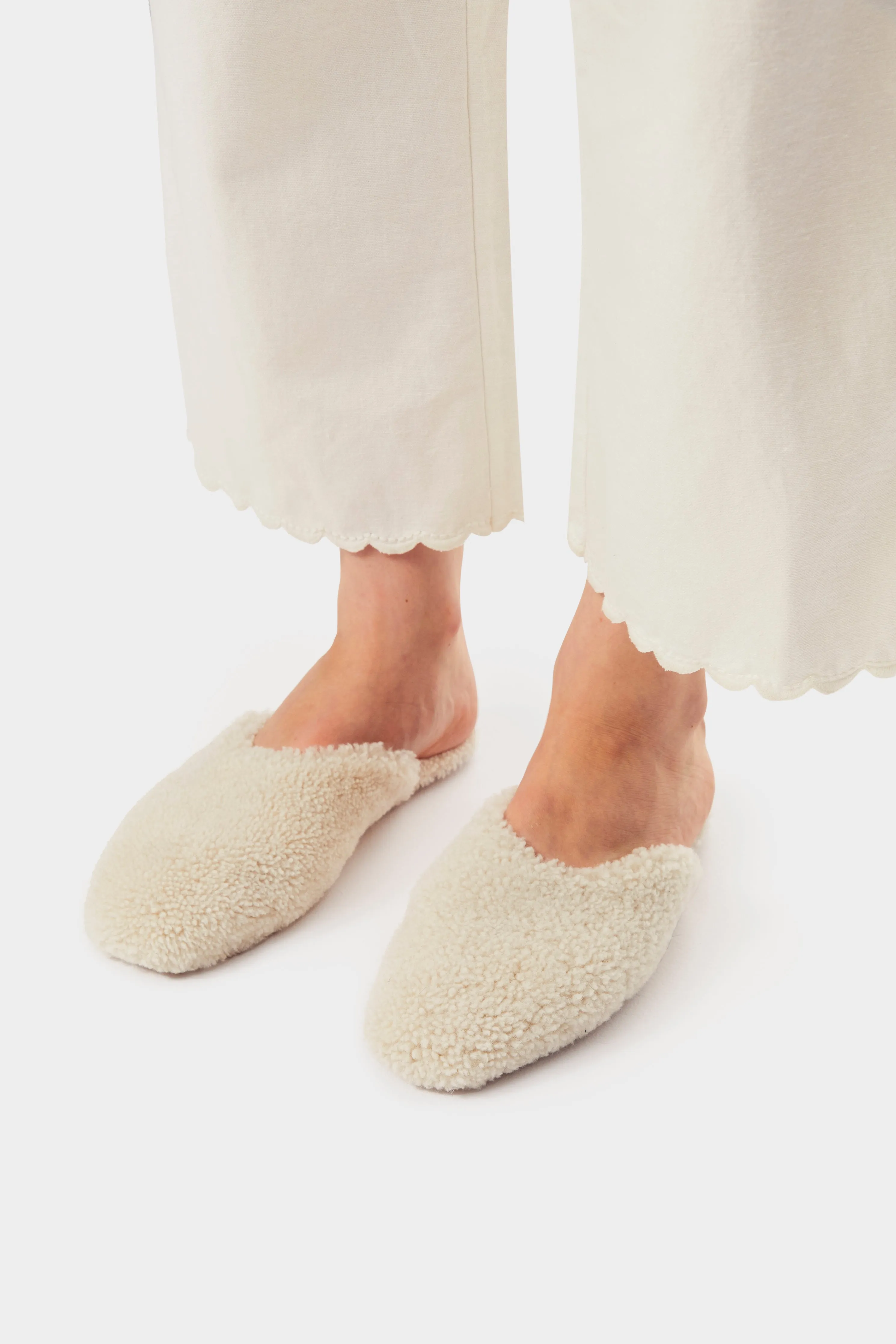 Shearling Slippers in Cream sold by Sleeper product image thumbnail 2