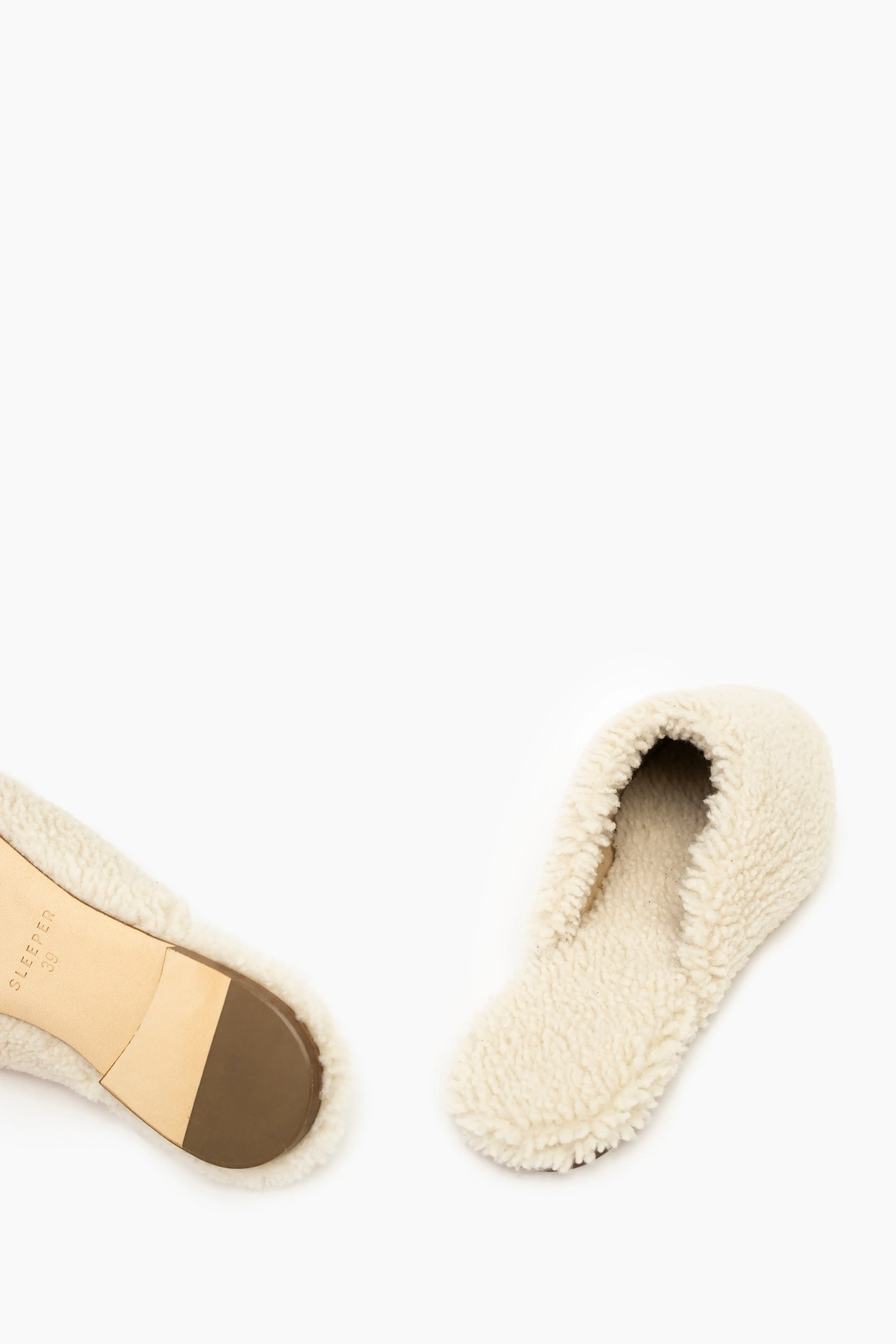 Shearling Slippers in Cream sold by Sleeper product image thumbnail 4
