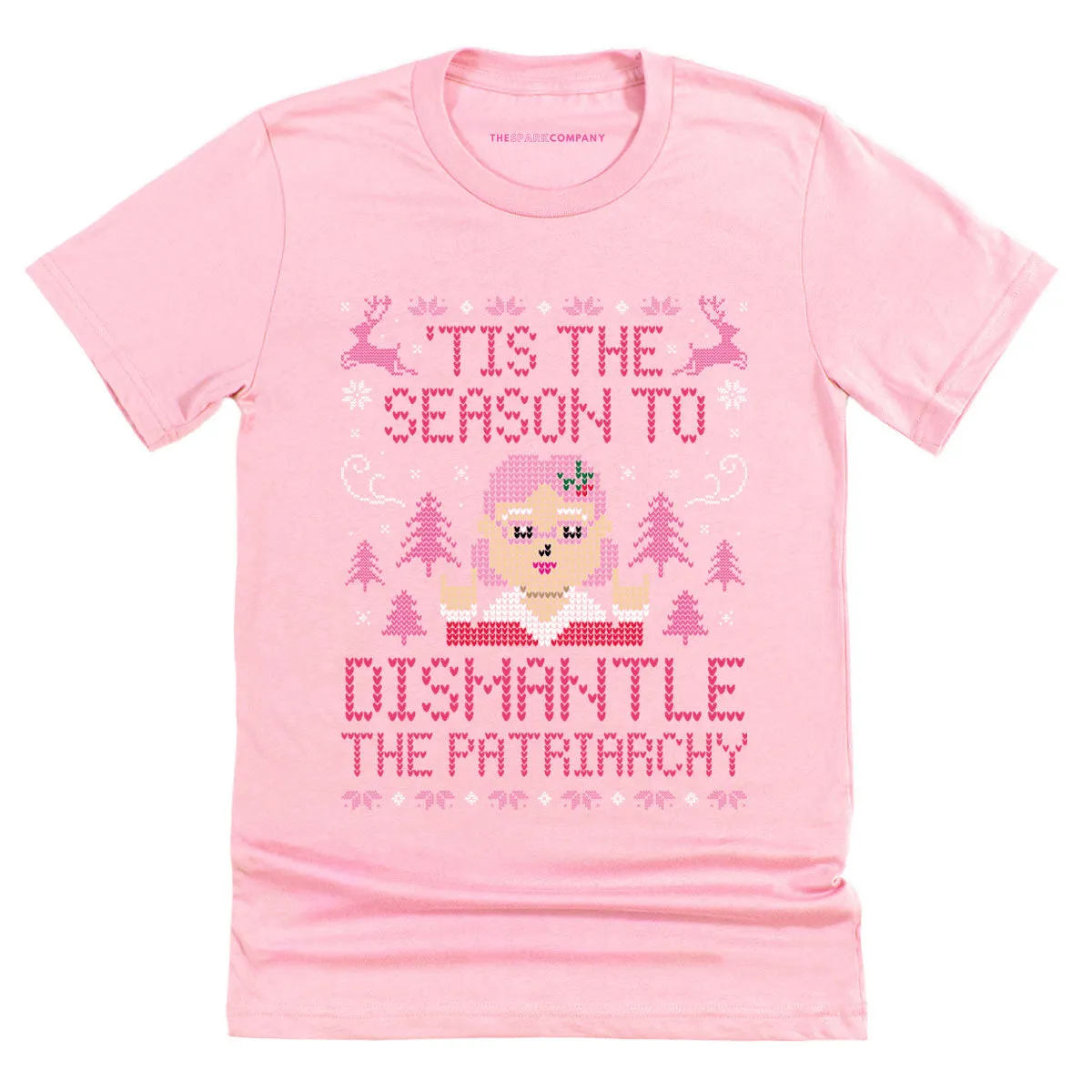 Tis The Season To Dismantle The Patriarchy Ugly Christmas T-Shirt sold by The Spark Company product image thumbnail 2